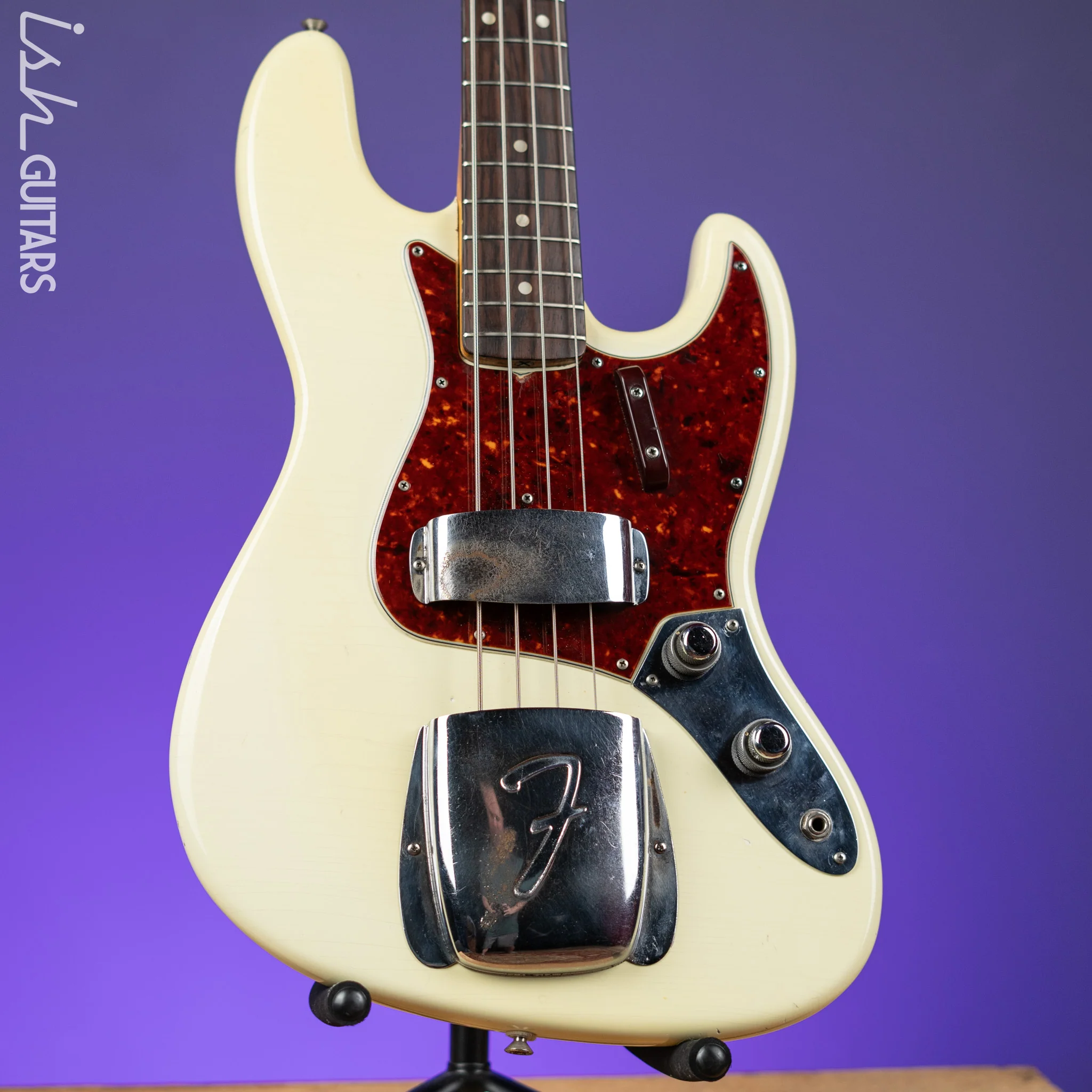 1961 Fender Jazz Bass Refin Stacked Knobs Olympic White