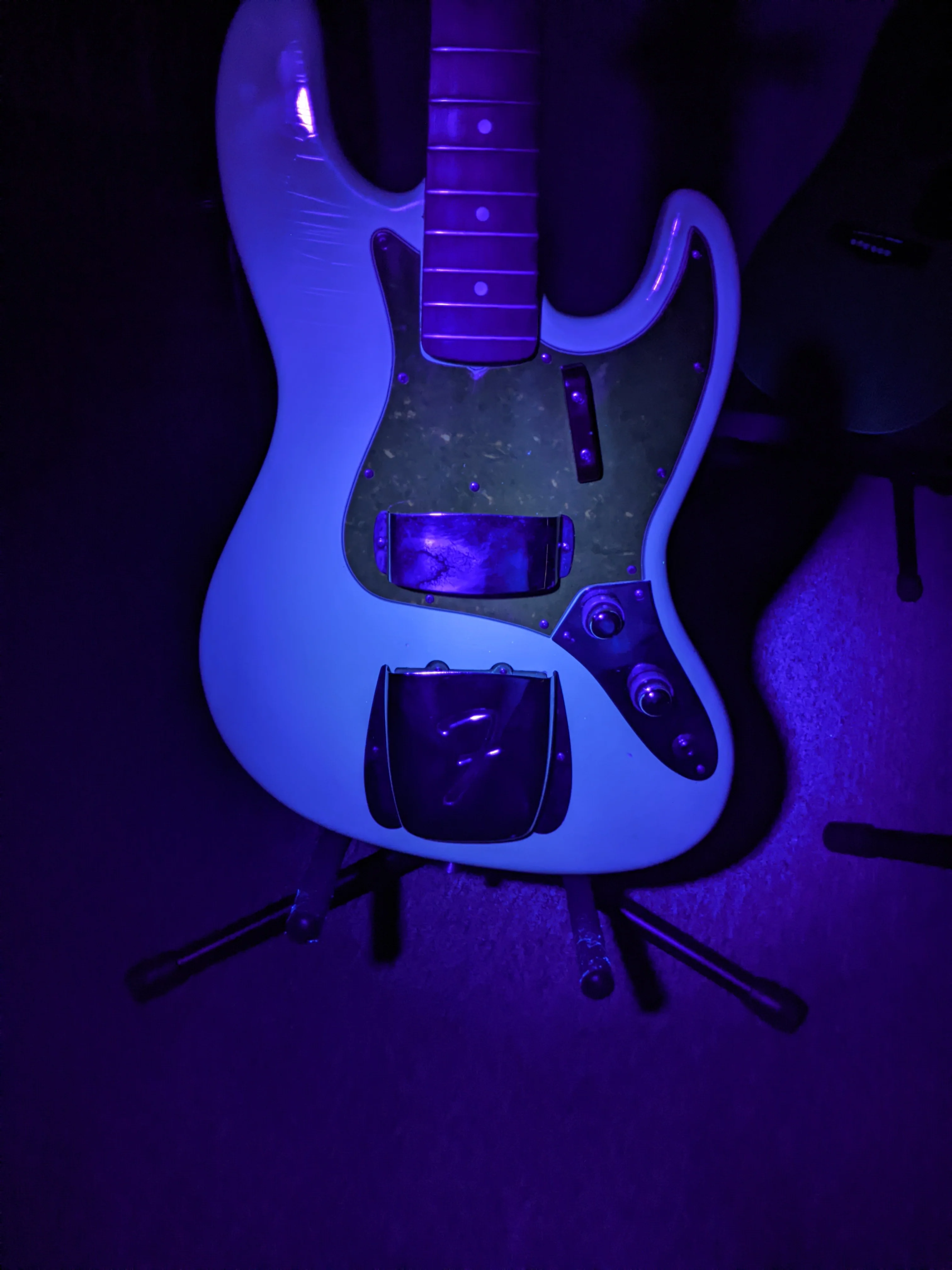 1961 Fender Jazz Bass Refin Stacked Knobs Olympic White - Image 28