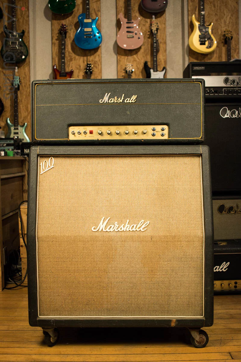 1968 Marshall Plexi Amplifier Head & 68/69 Marshall Slant 4x12 Cabinet w/ Magus Ultimate Attenuator