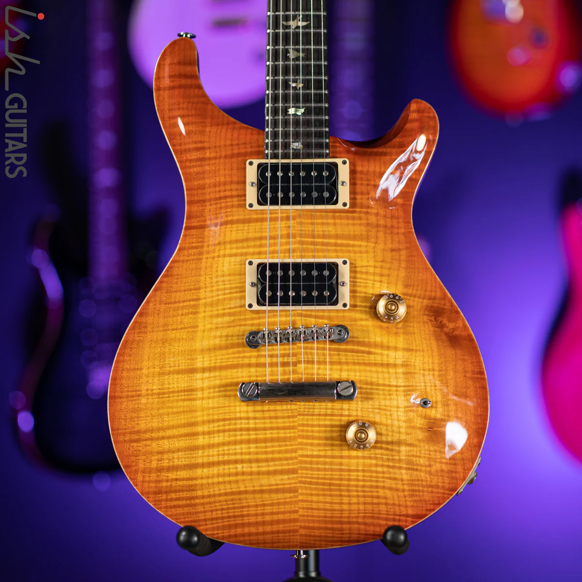 1989 PRS Custom 24 RARE Factory 2 Piece Stoptail 10 Top Sunburst