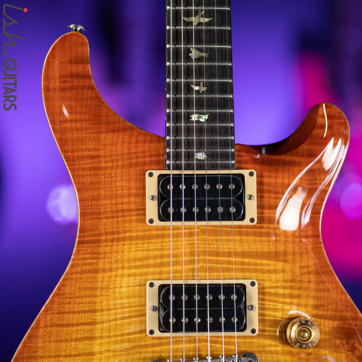 1989 PRS Custom 24 RARE Factory 2 Piece Stoptail 10 Top Sunburst - Image 3