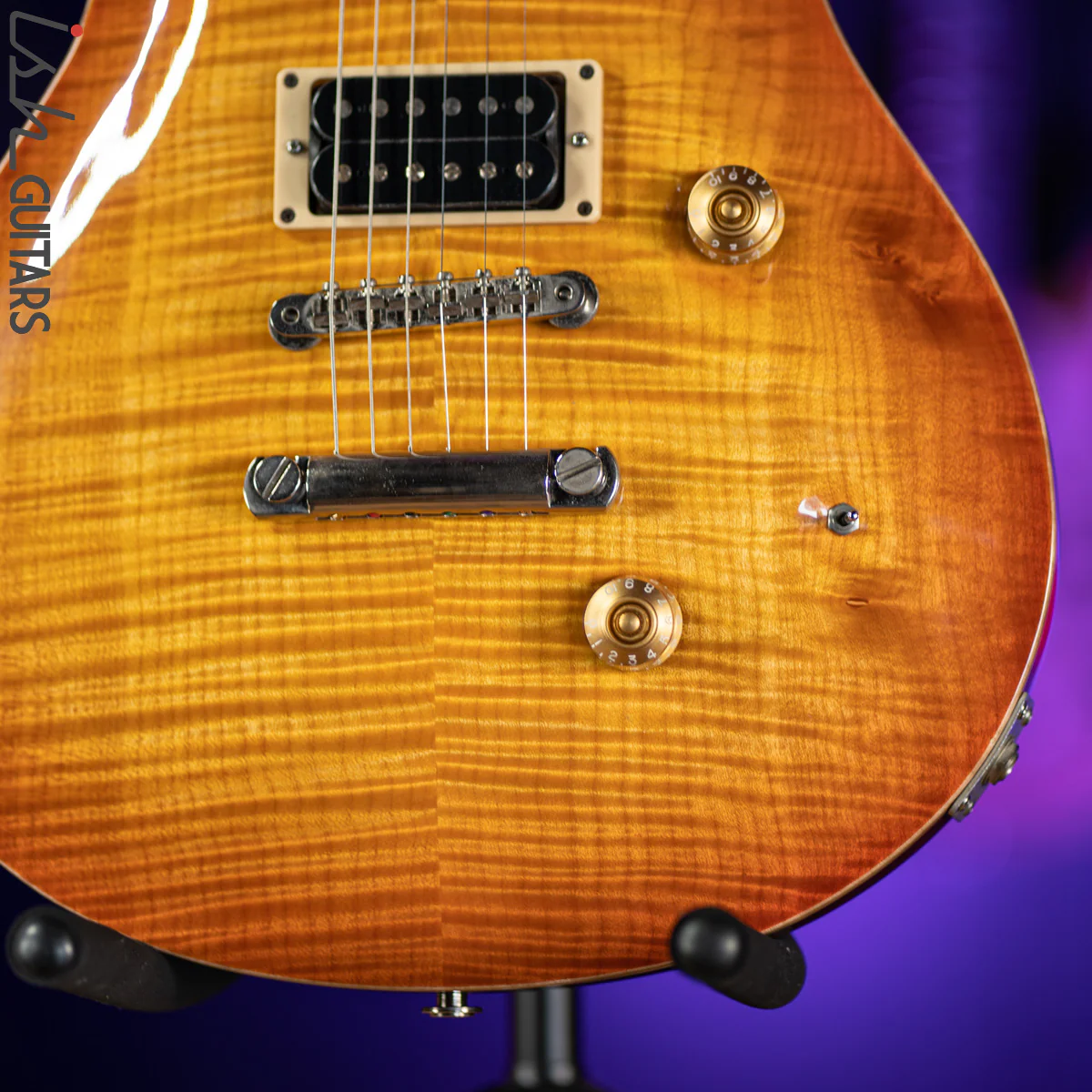 1989 PRS Custom 24 RARE Factory 2 Piece Stoptail 10 Top Sunburst - Image 4