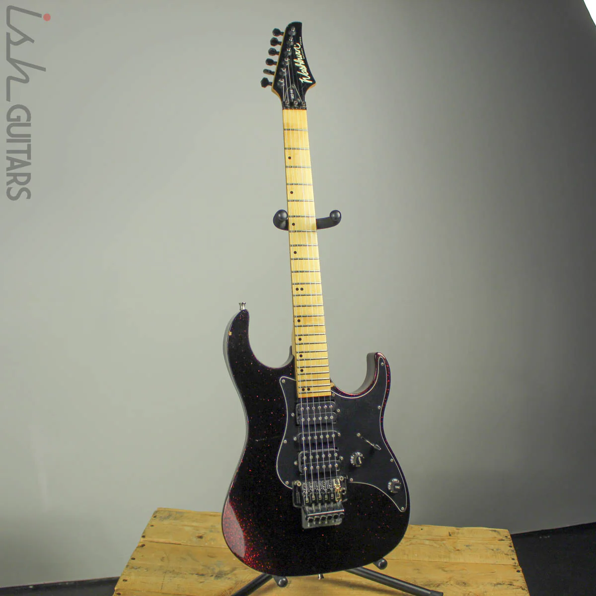 1990s Washburn MG-44 Black Cherry Sparkle - Image 2