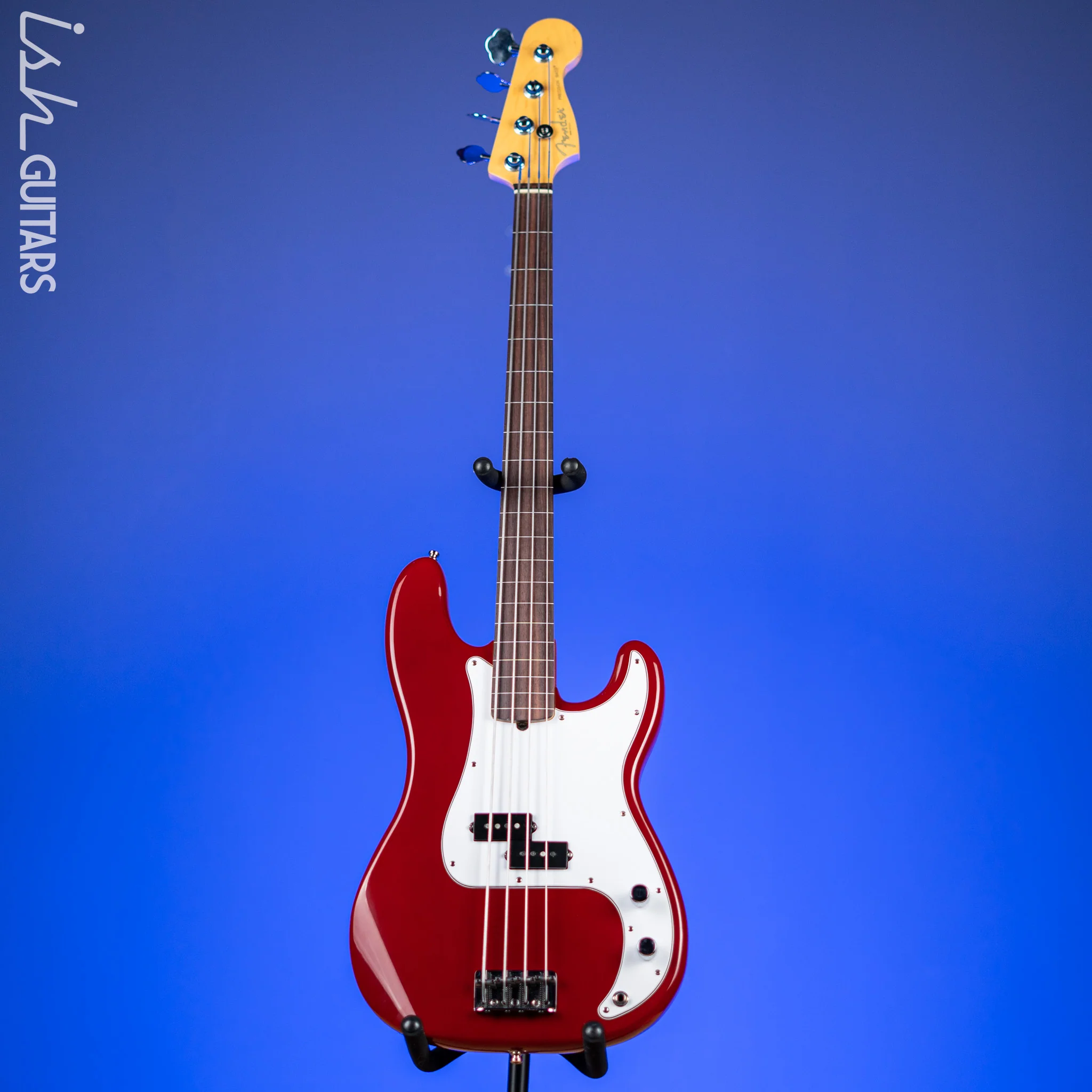 1995 Fender American Standard Fretless P Bass Red - Image 2