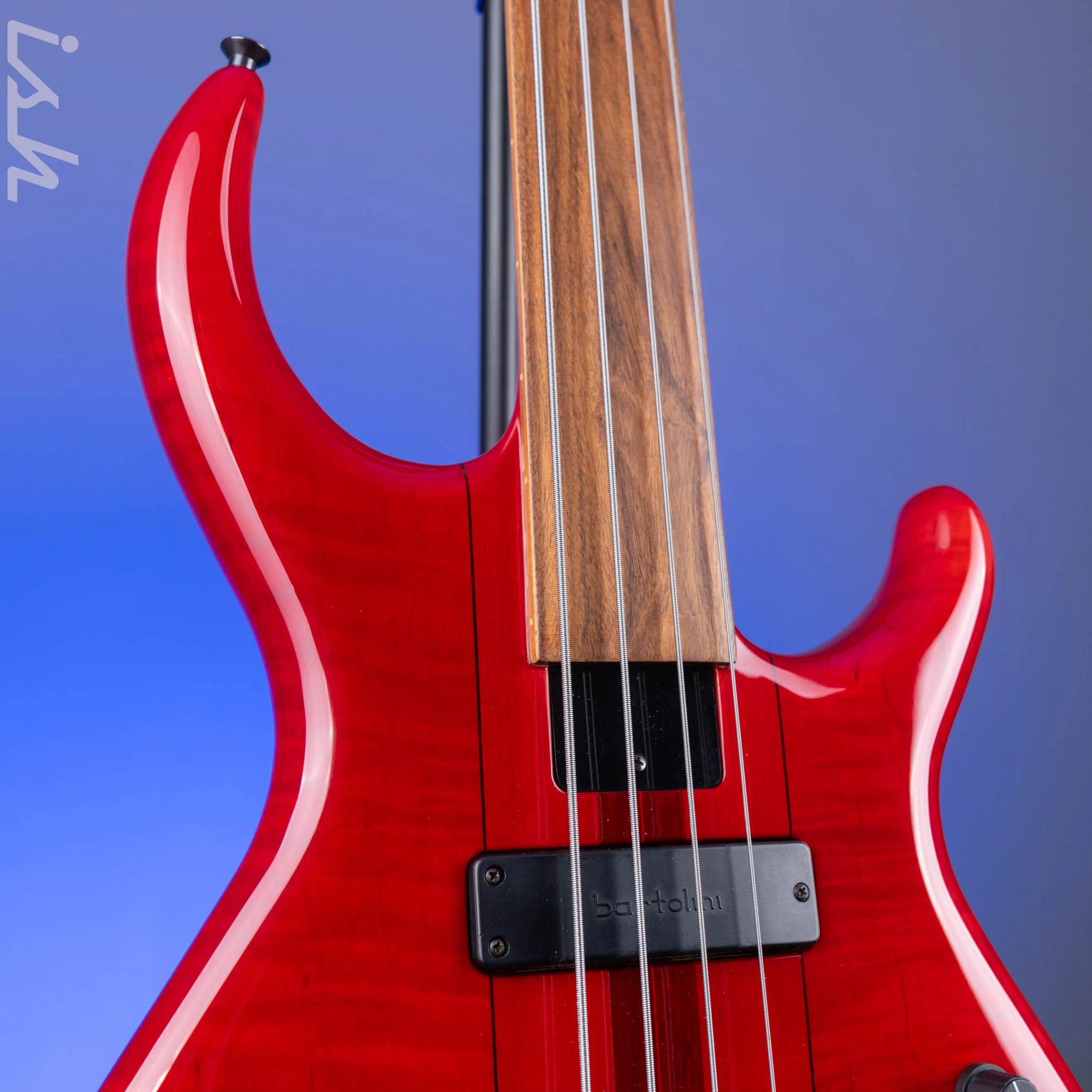 1996 Tobias Basic 4 Fretless Red - Image 3