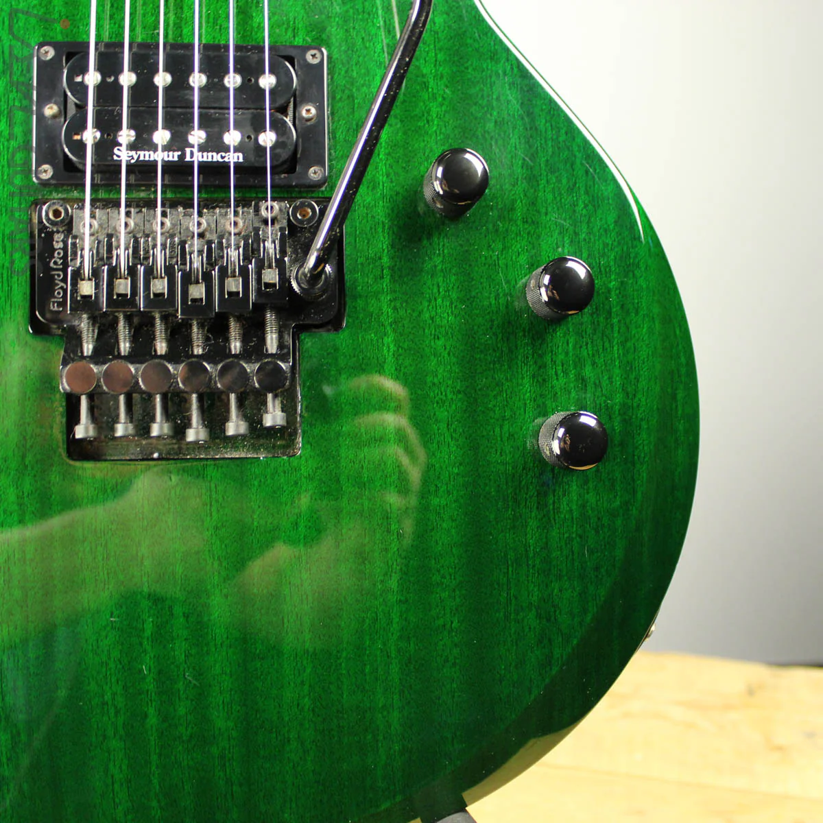 1997 ESP Eclipse Custom Floyd Rose Translucent Emerald Green - Image 4