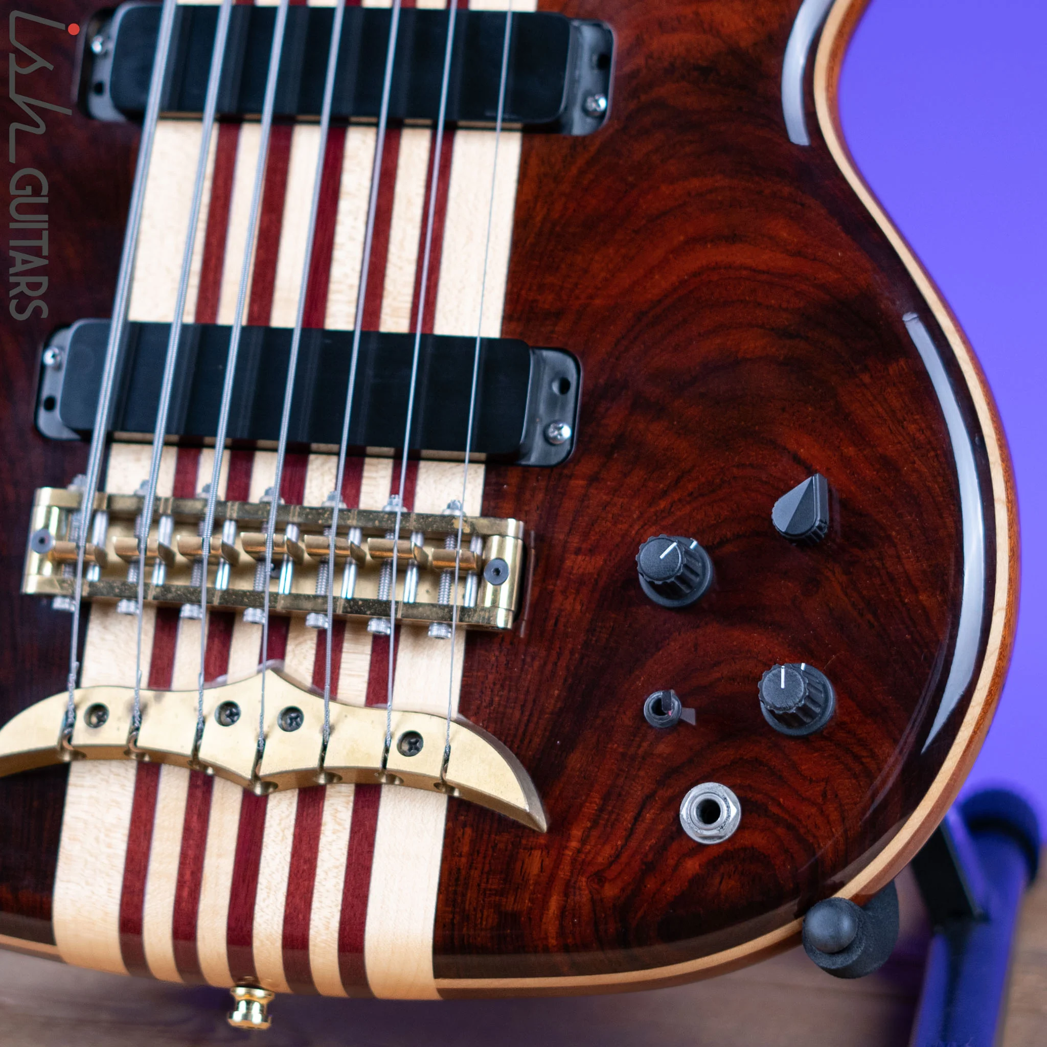 2000 Alembic Spoiler 7-String Bass Lined Fretless Natural - Image 4