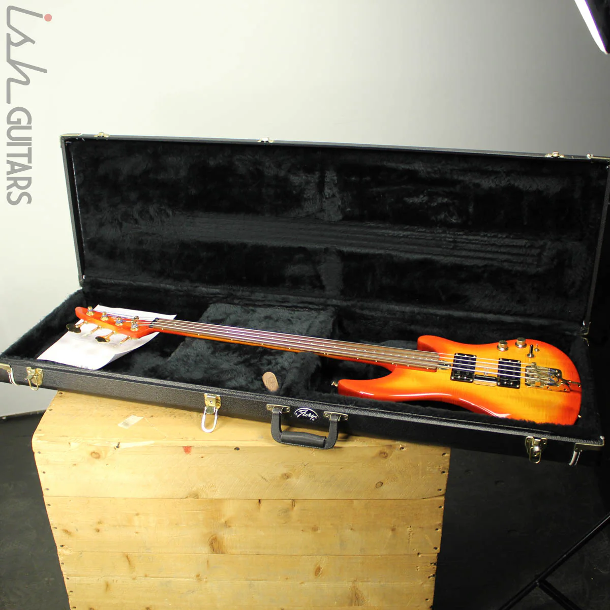 2000’s Fury Tornado Fretless Signed Cherry Sunburst - Image 18
