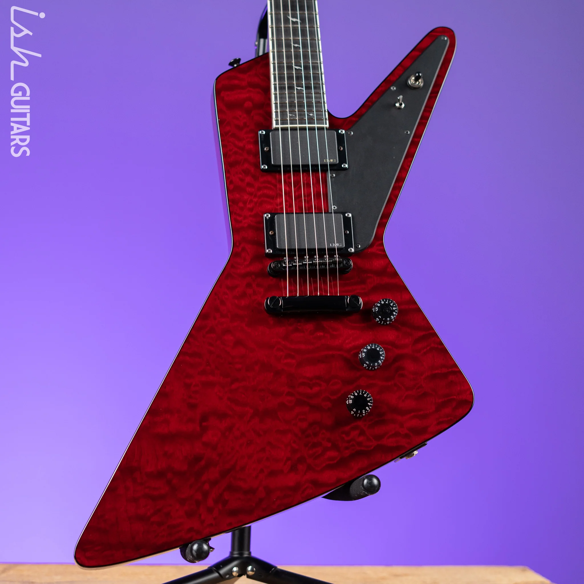 2008 Epiphone Prophecy Futura Custom Explorer Black Cherry - EMG PA-2 Preamp