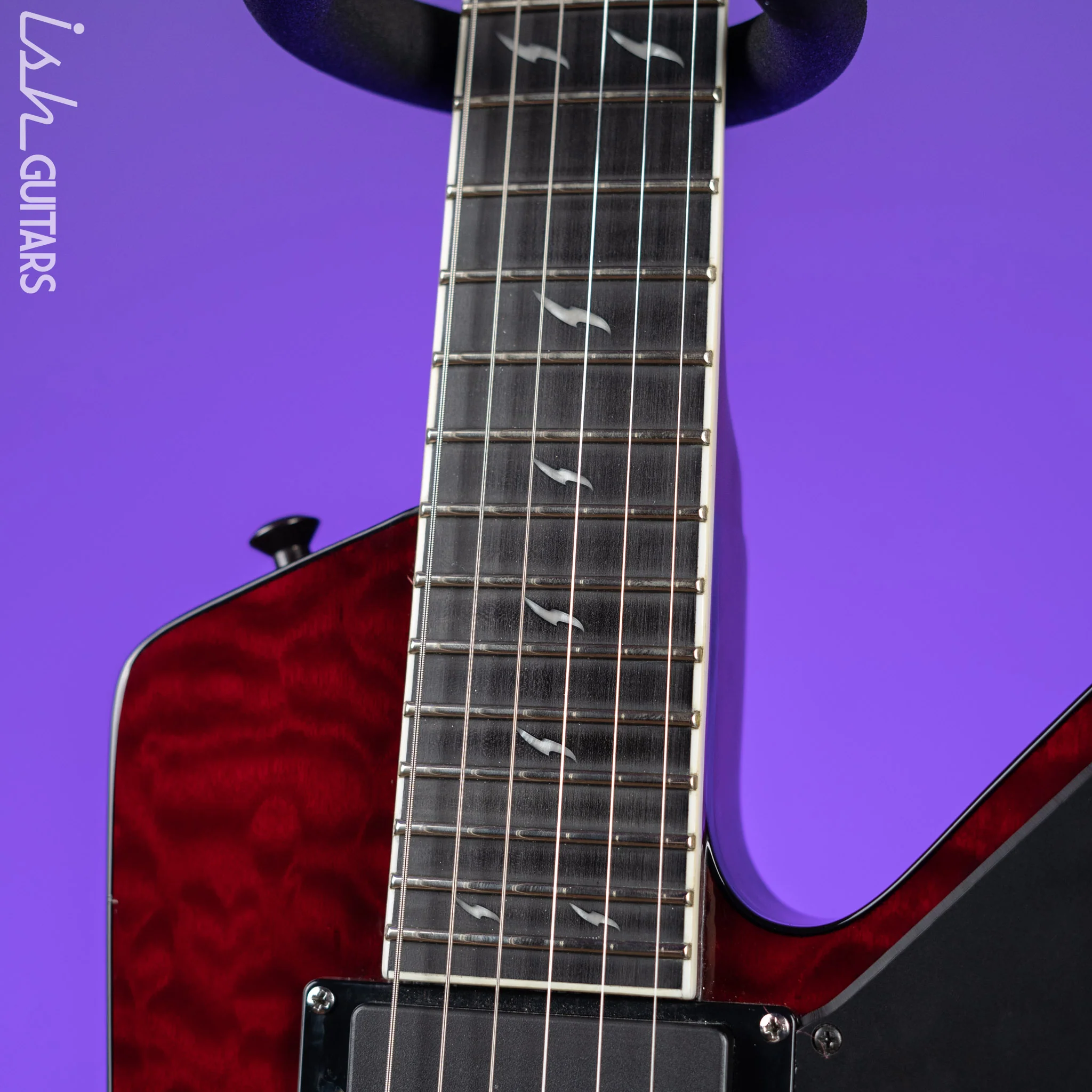 2008 Epiphone Prophecy Futura Custom Explorer Black Cherry - EMG PA-2 Preamp - Image 5