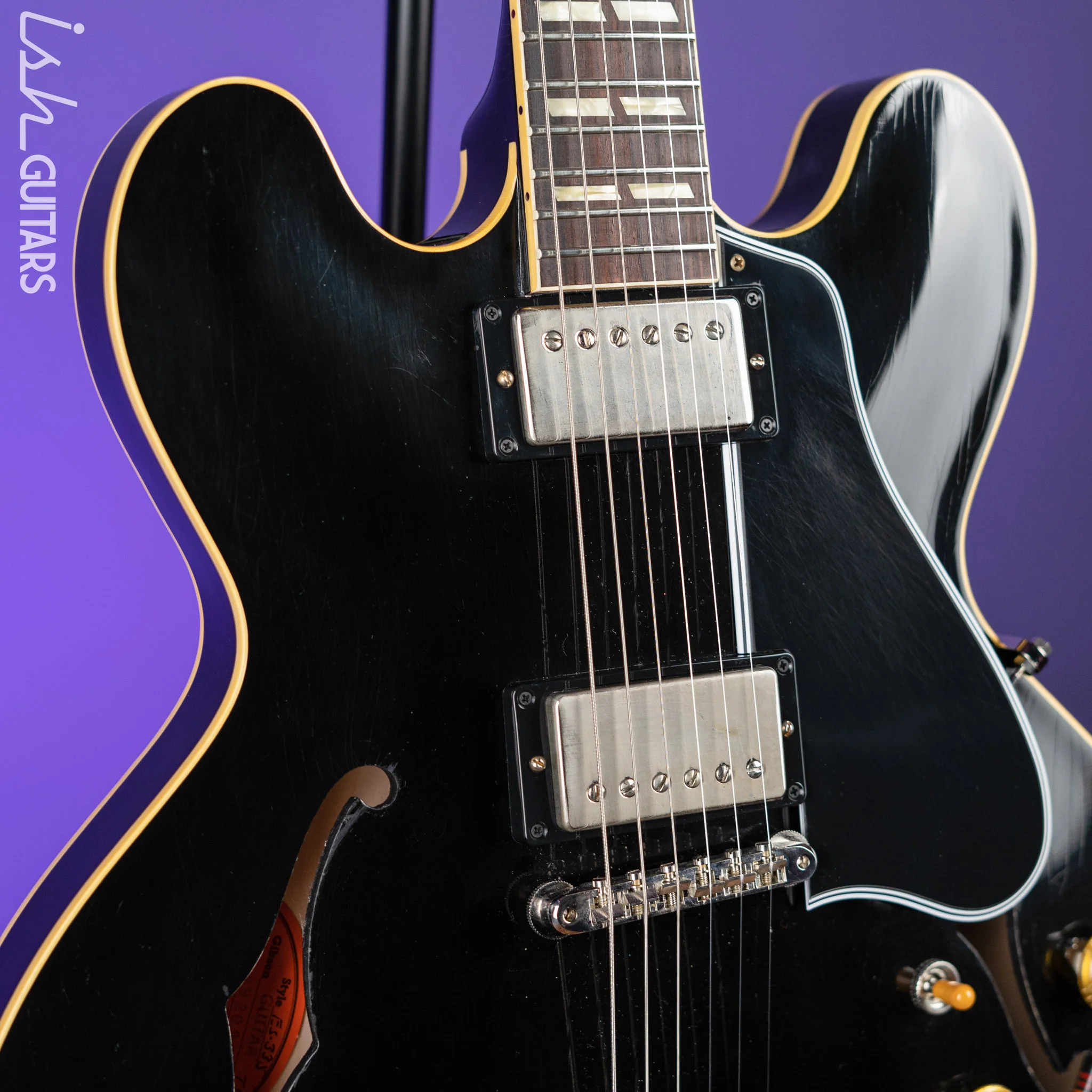 2022 Gibson Custom Shop ES-335 Murphy Lab Aged Relic Black - Image 3