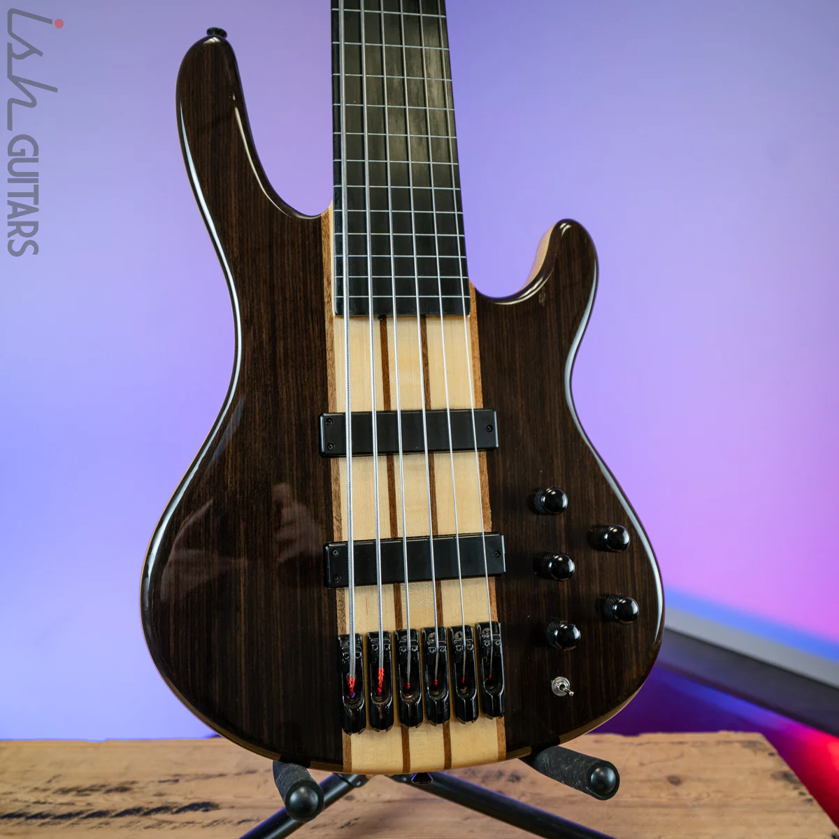 2010s Wolf S10-6 Lined Fretless Bass Rosewood Top