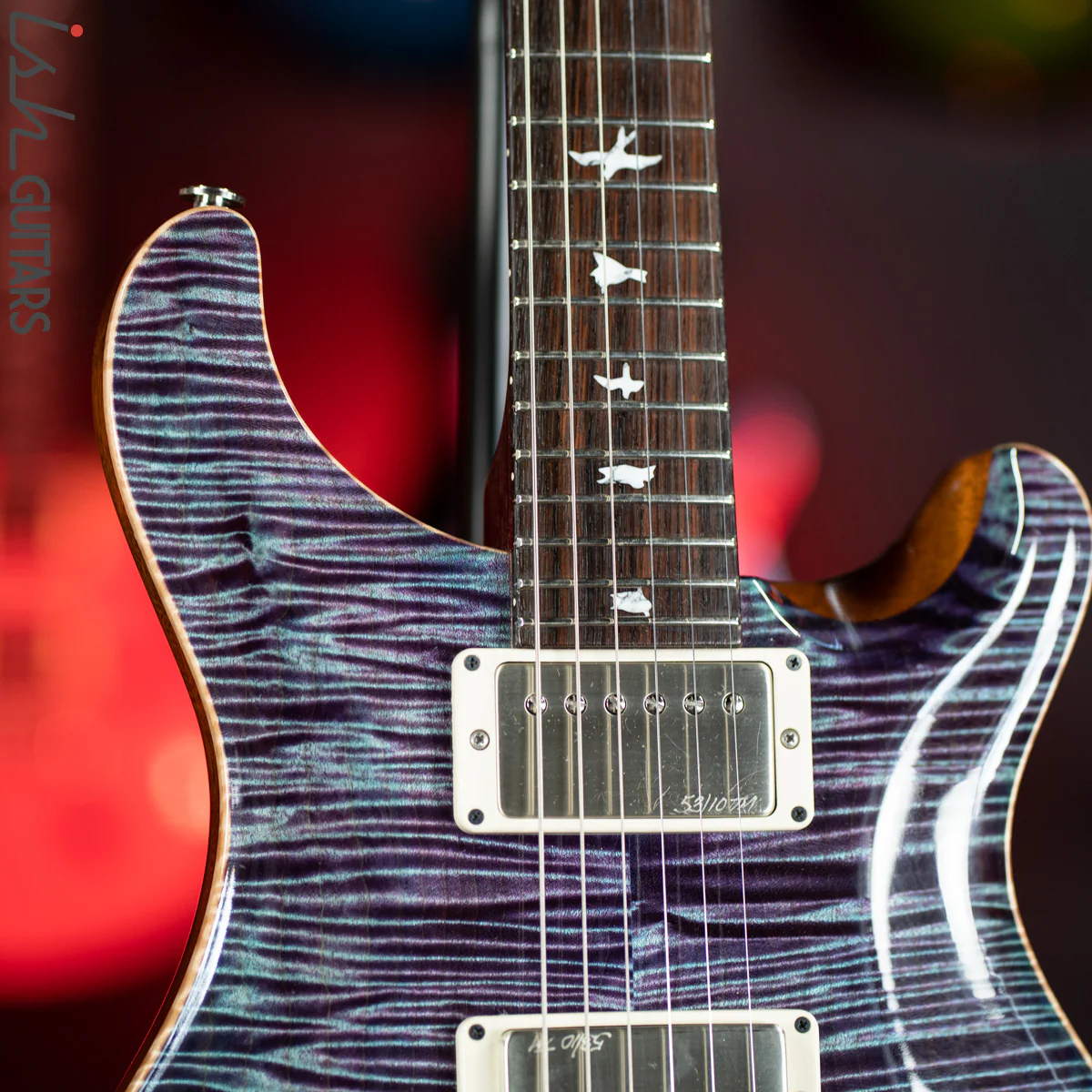 2012 PRS Private Stock Custom 24 Piezo P24 Aqua Violet 53/10 - Image 3