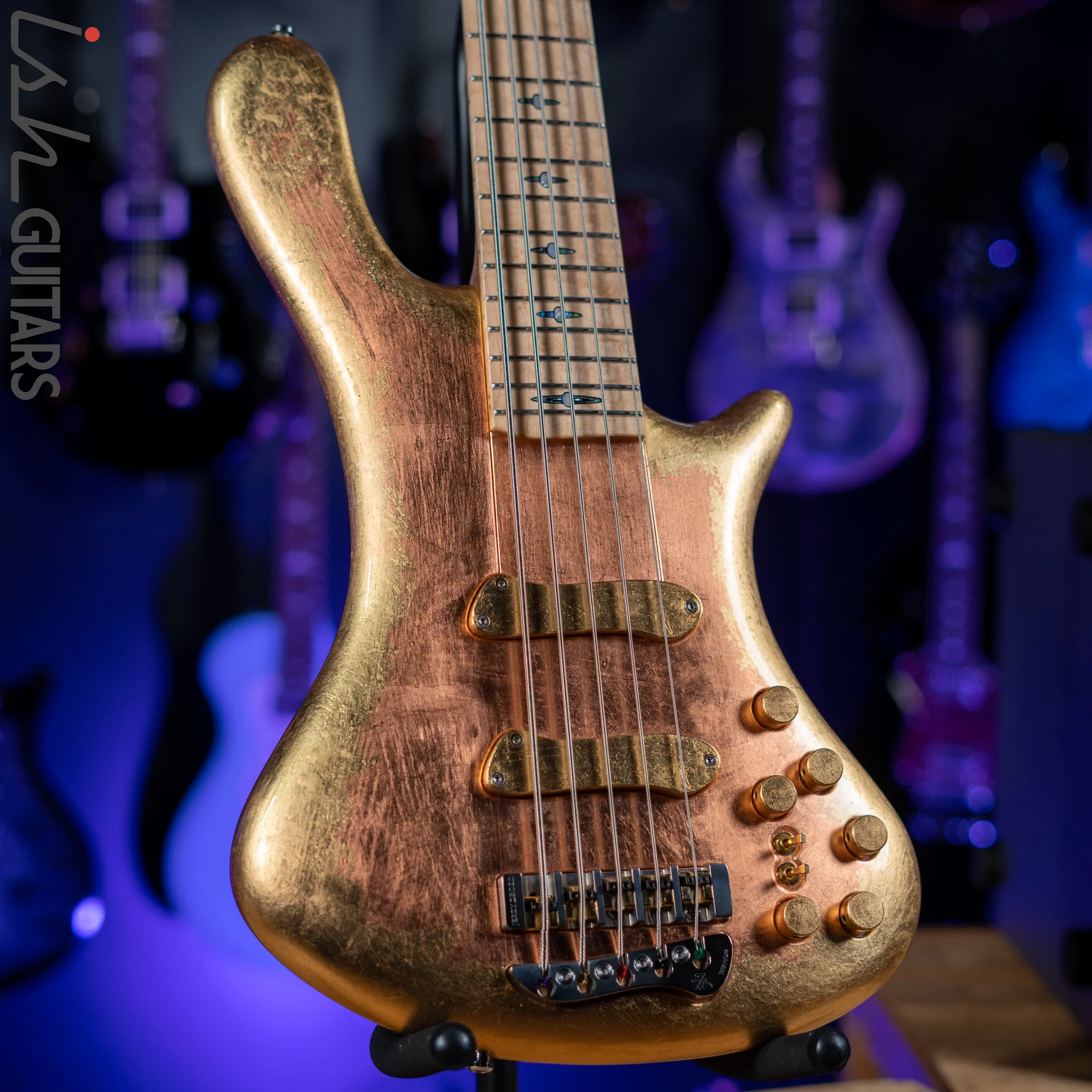 2013 Jerzy Drozd Obsession 5 String Bass Eta Carinae Nebula Gold Bird Collection