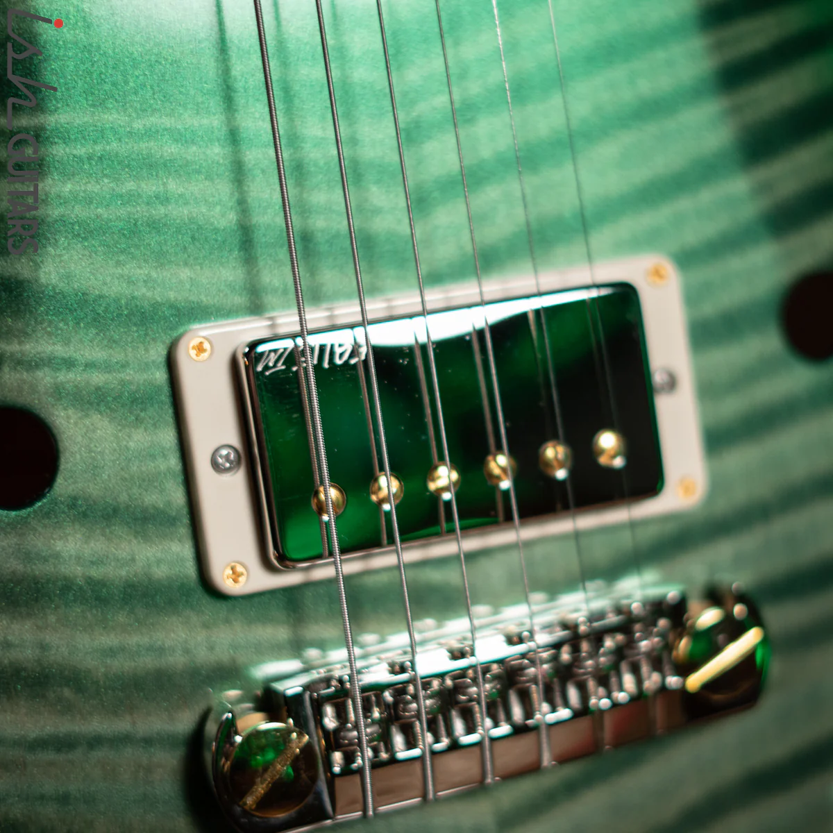 2016 PRS Hollowbody II Piezo Trampas Green Metallic Burst 10 Top - Image 12
