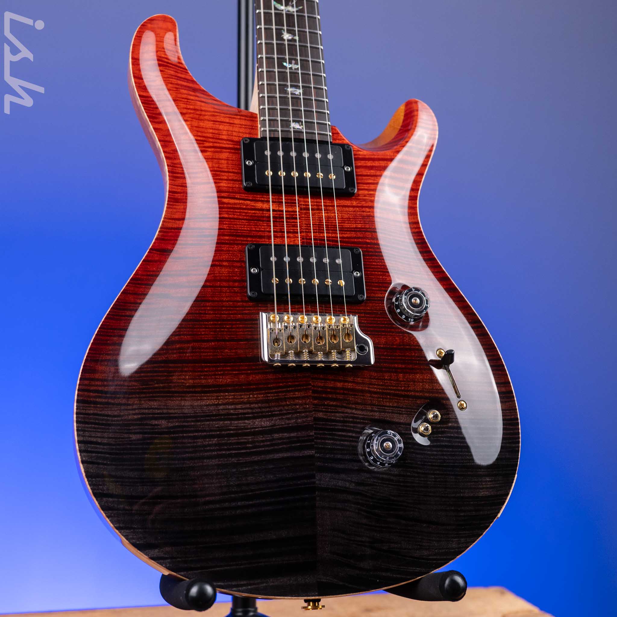 2016 PRS Wood Library Custom 24-08 10-Top Grey Black to Fire Red Fade