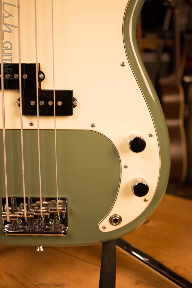 2017 Fender American Precision Bass Antique Olive - Image 4