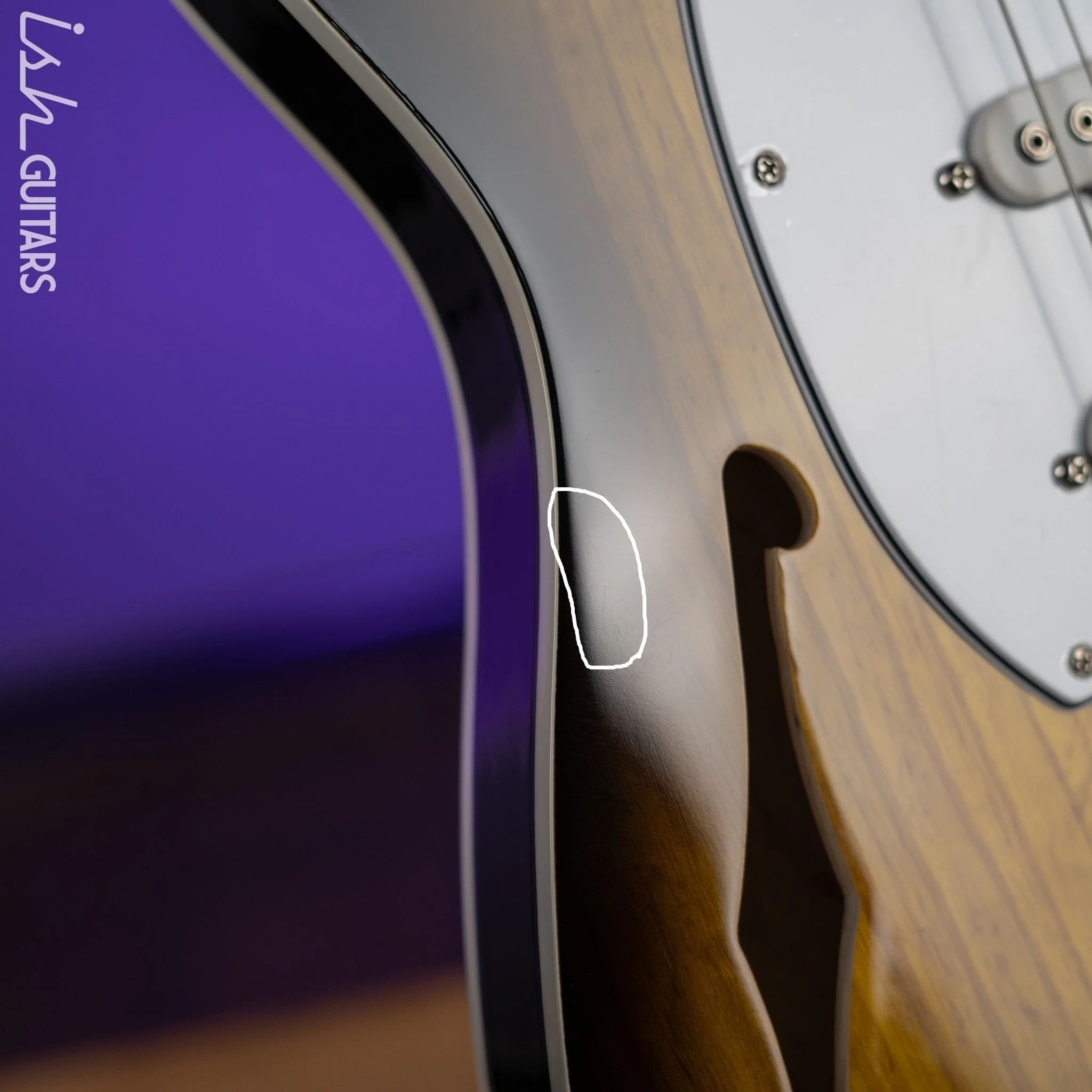 2018 G&L ASAT Z-3 Semi-Hollow 2-Tone Sunburst - Image 6