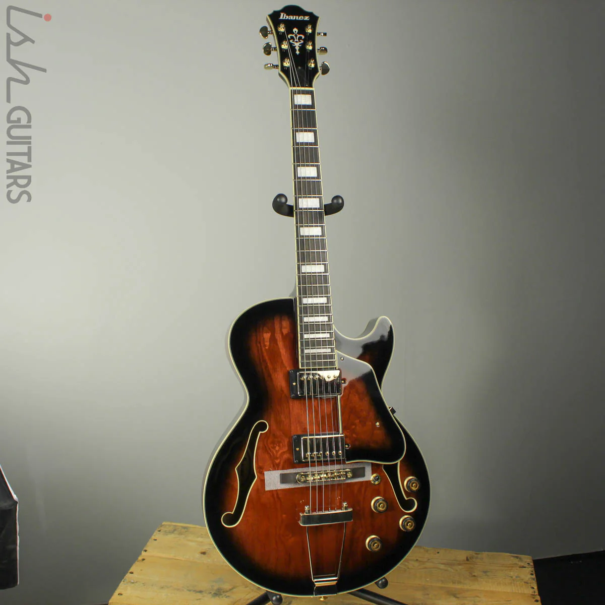 2018 Ibanez Artcore Expressionist AG95QA Dark Brown Sunburst - Image 2