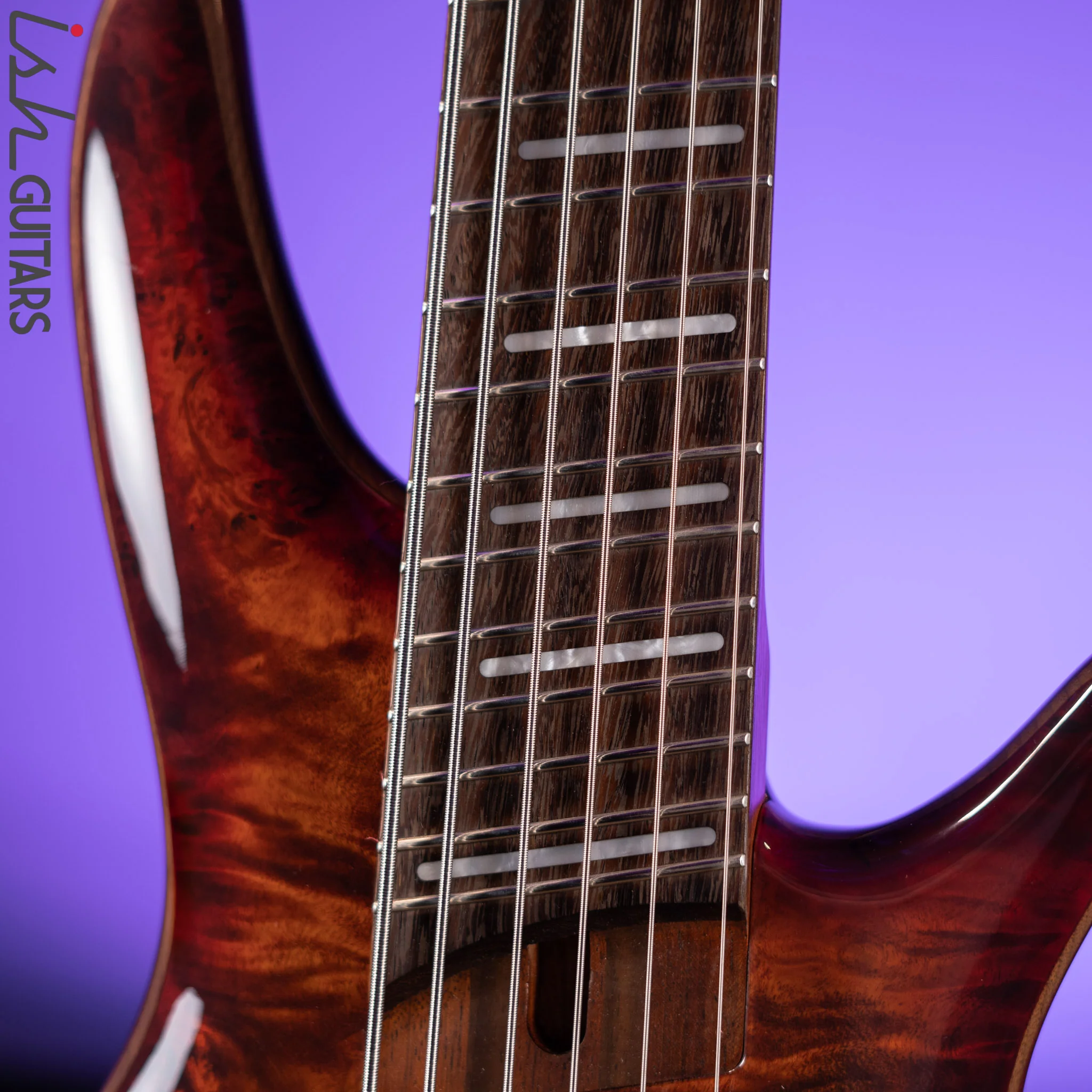 2018 Ibanez Bass Workshop SRMS806 Multi-Scale 6-String Bass Brown Topaz Burst Gloss - Image 5