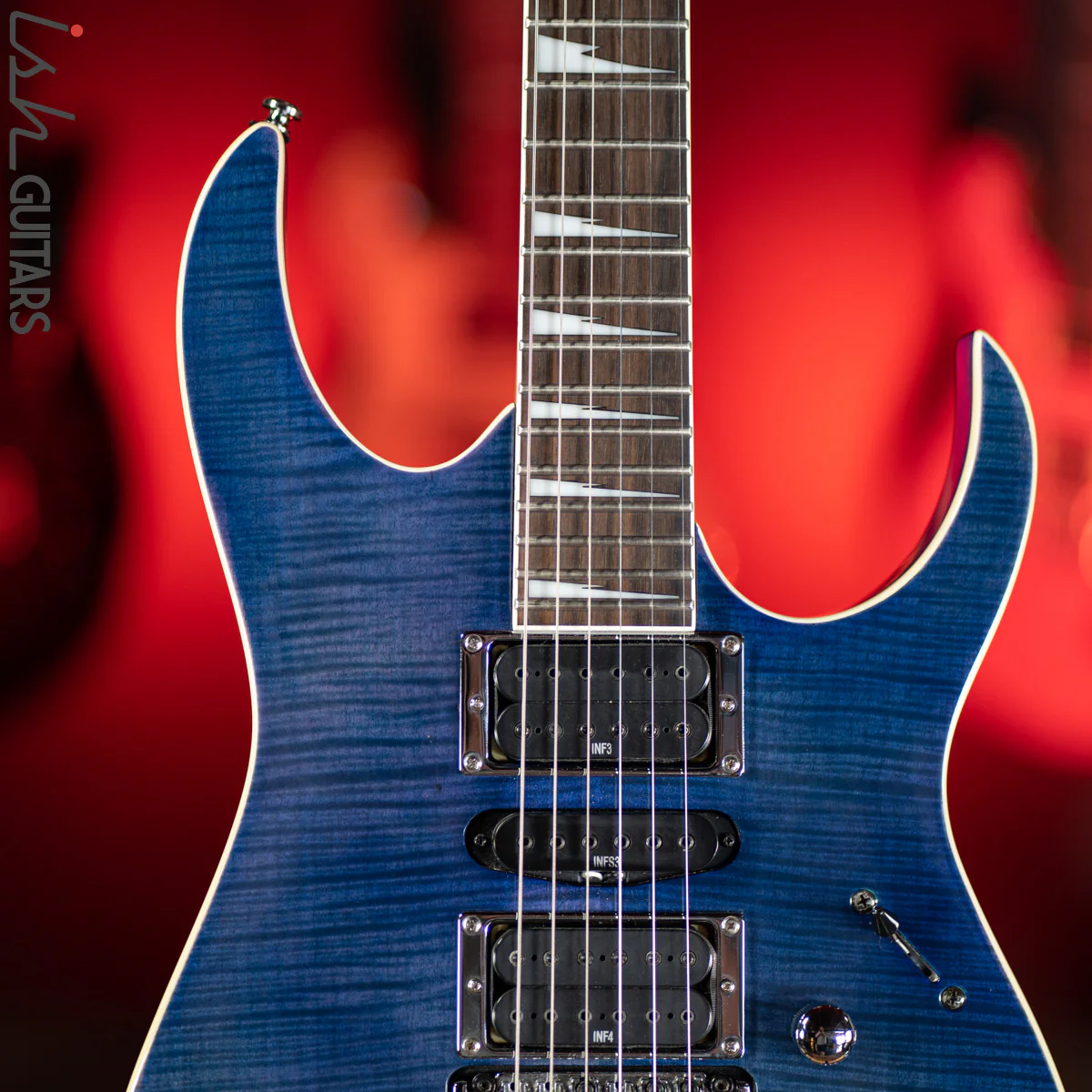 2018 Ibanez RG4EXFM1 Transparent Blue - Image 3