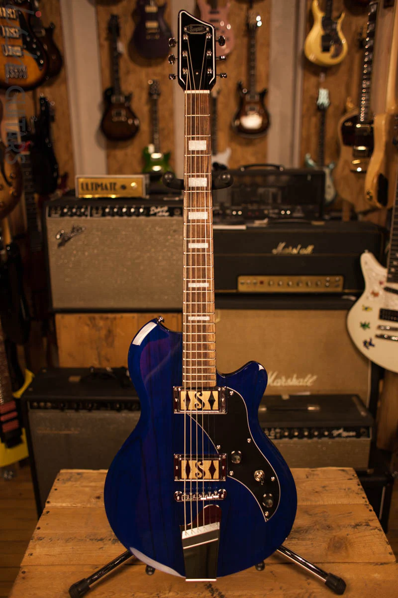 2018 Supro Island Series 2022TB Westbury Baritone Trans Blue - Image 2