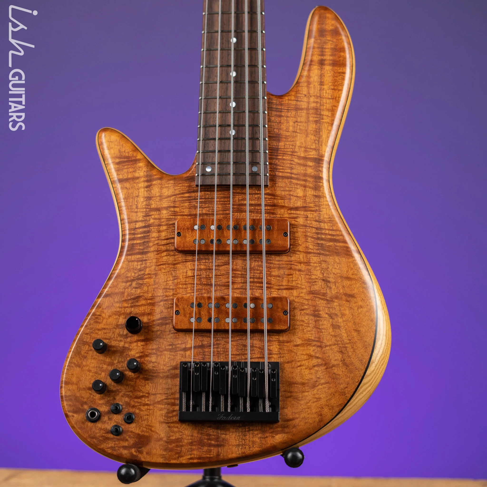 2019 Fodera Emperor 5 Lefty Flame Koa