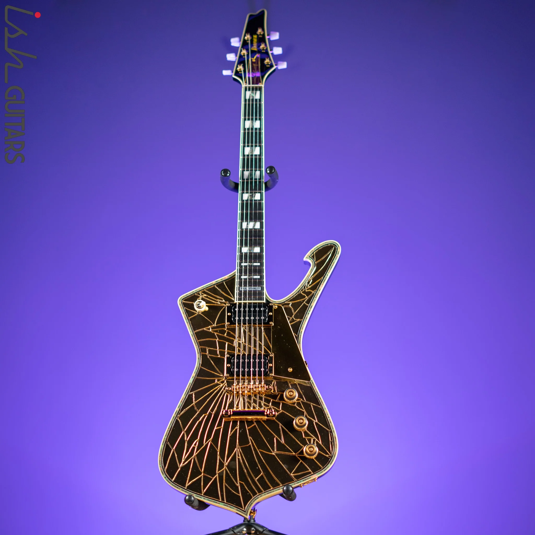 2019 Ibanez Paul Stanley Signature PS4CM Gold Cracked Mirror - Image 2