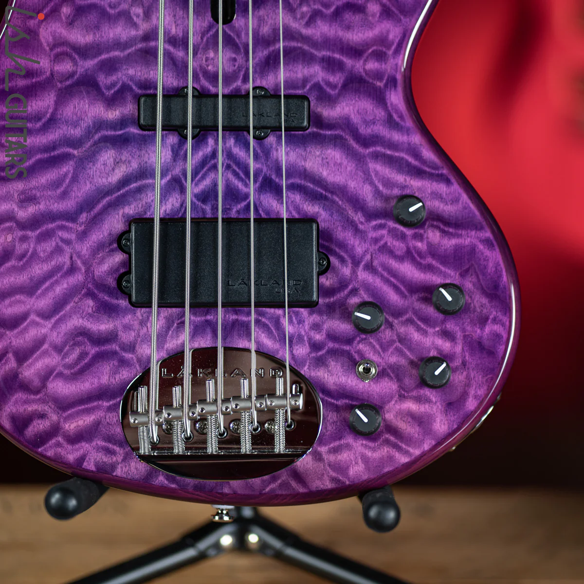 2019 Lakland Skyline Series 55-02 5-String Bass Purple - Image 4
