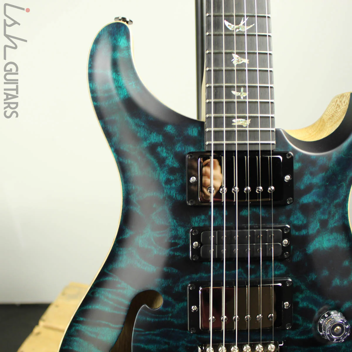 2019 PRS Wood Library Special 22 Semi-Hollow Blue Green Satin 10 Top 1 Piece Quilt - Image 5