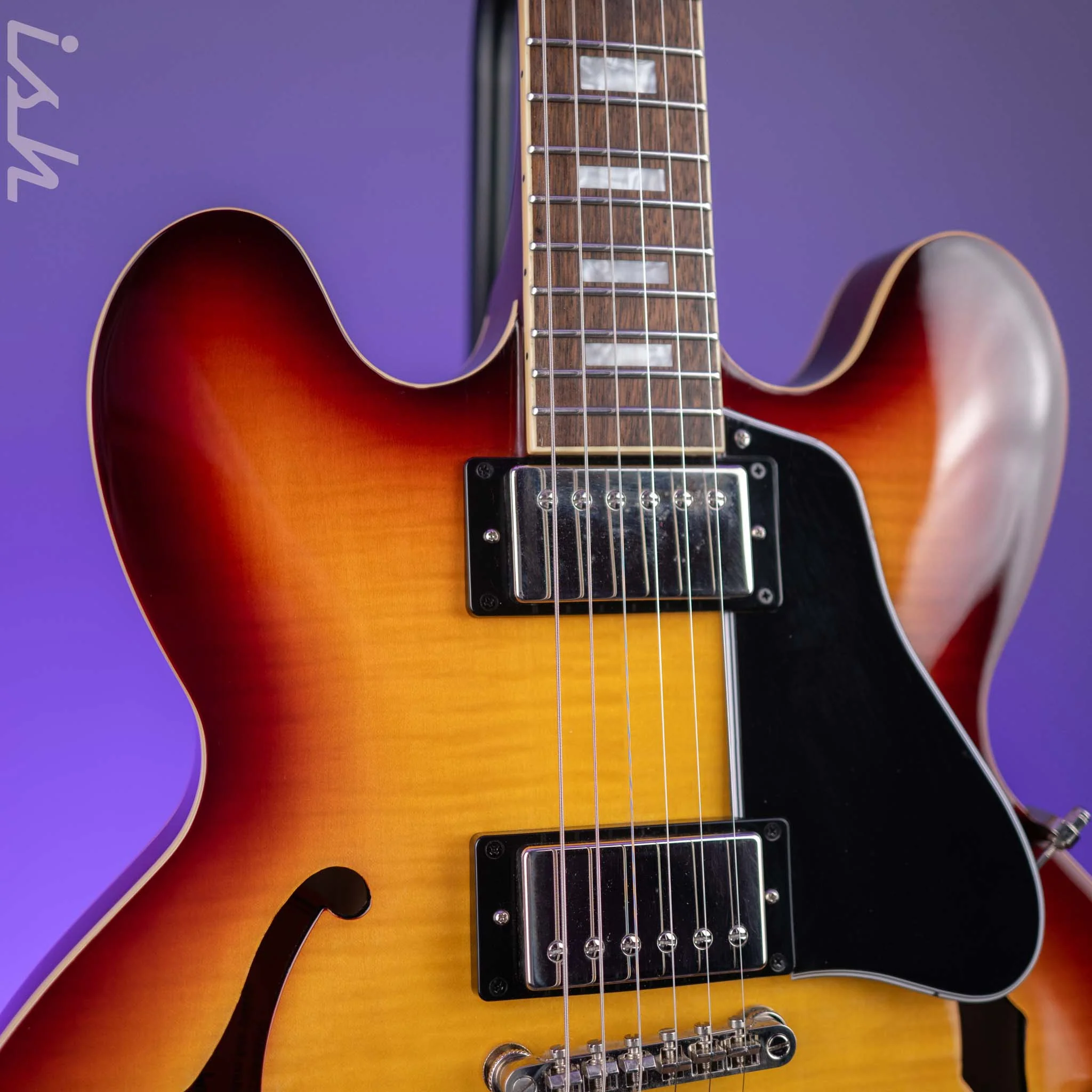 2020 Epiphone ES-335 Figured Semi-Hollow Raspberry Tea Burst - Image 3