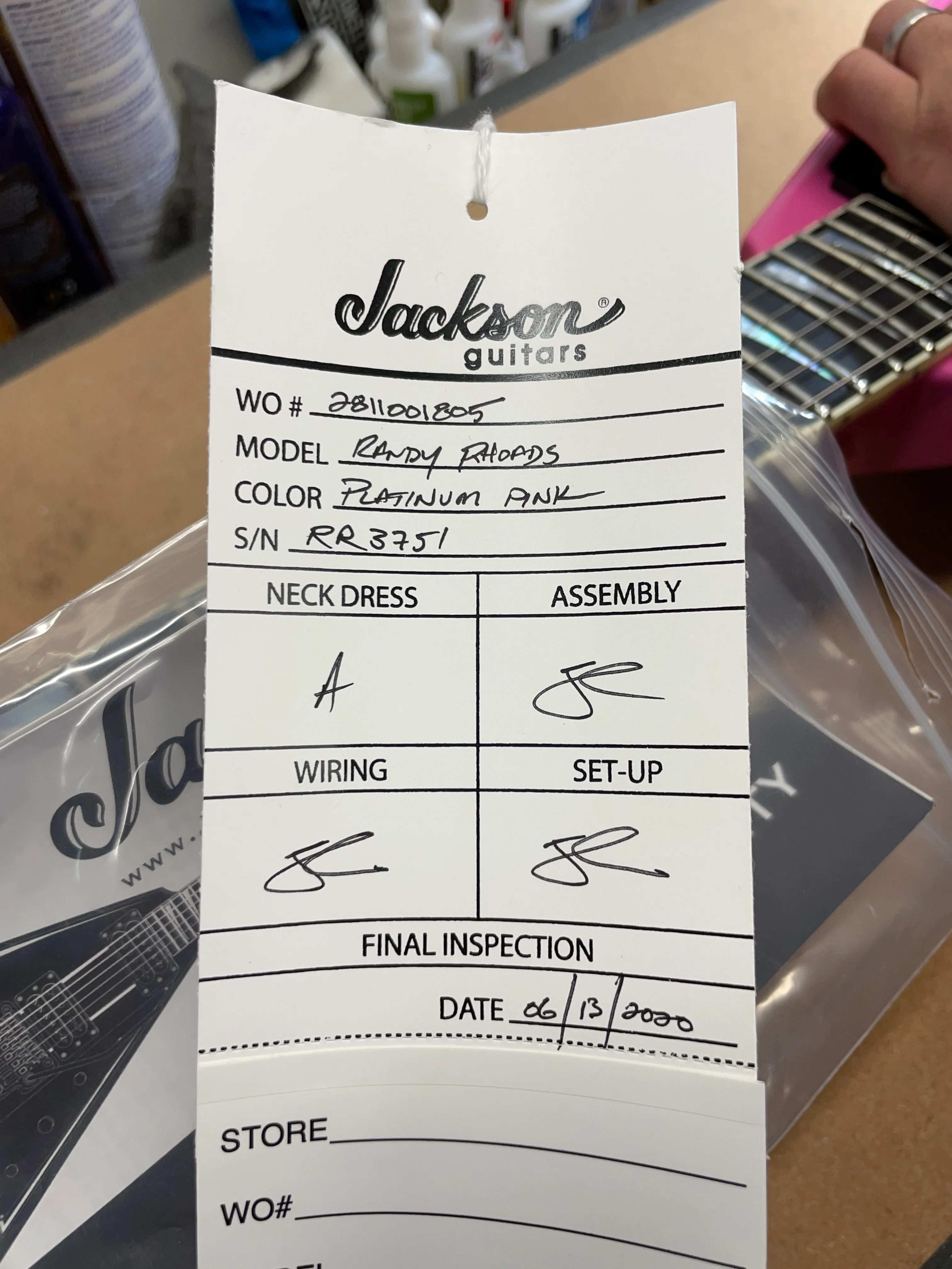 2020 Jackson Randy Rhoads Custom Shop Platinum Pink - Image 17