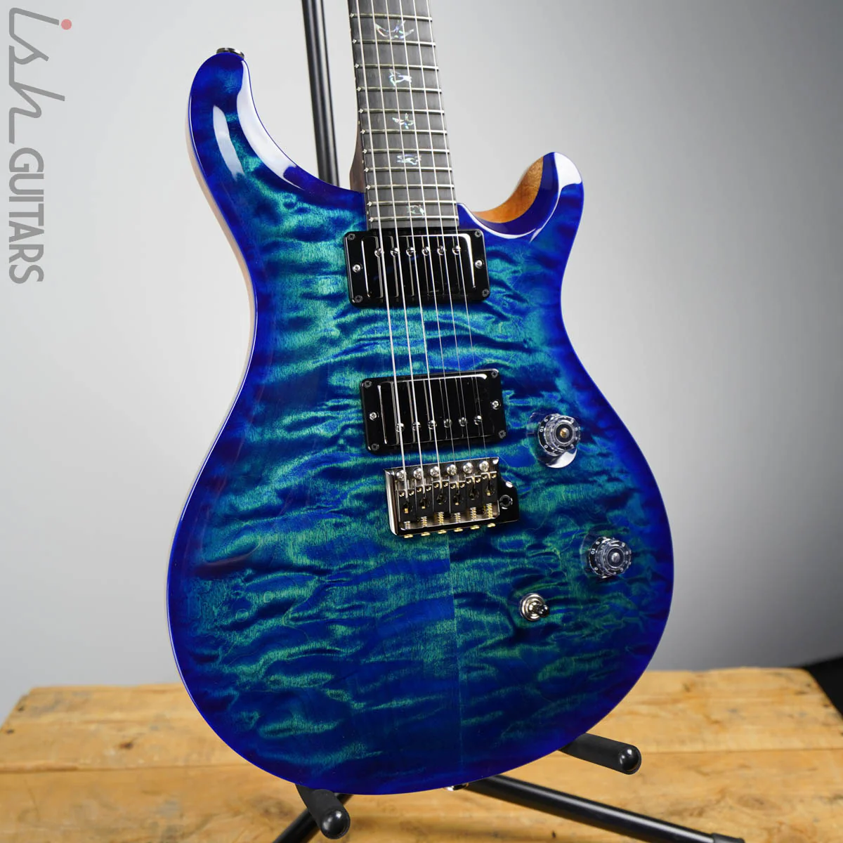 2020 Paul Reed Smith PRS Wood Library Custom 24 River Blue Blueburst Rosewood Neck