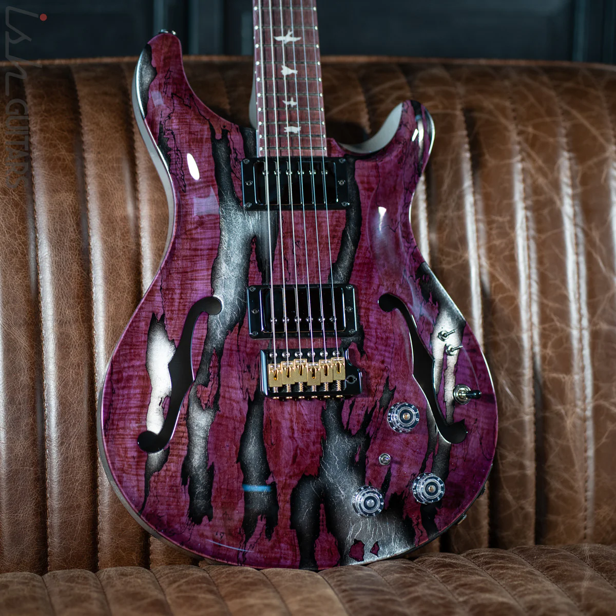 PRS Private Stock Hollowbody II Tremolo Piezo Spalted Maple Purple