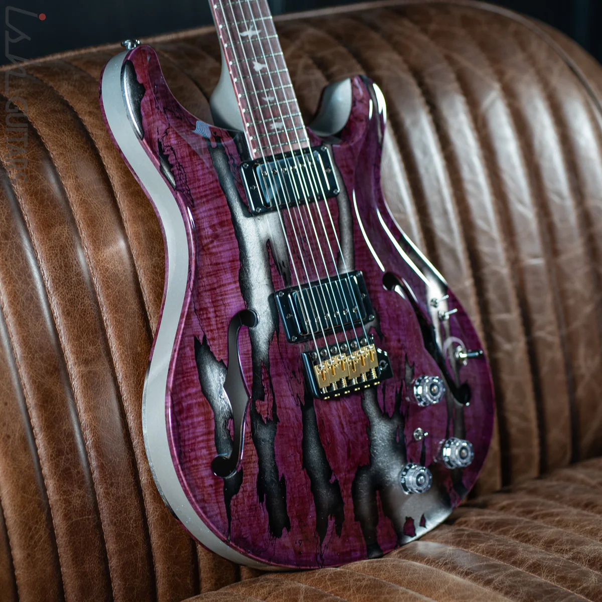 PRS Private Stock Hollowbody II Tremolo Piezo Spalted Maple Purple - Image 6