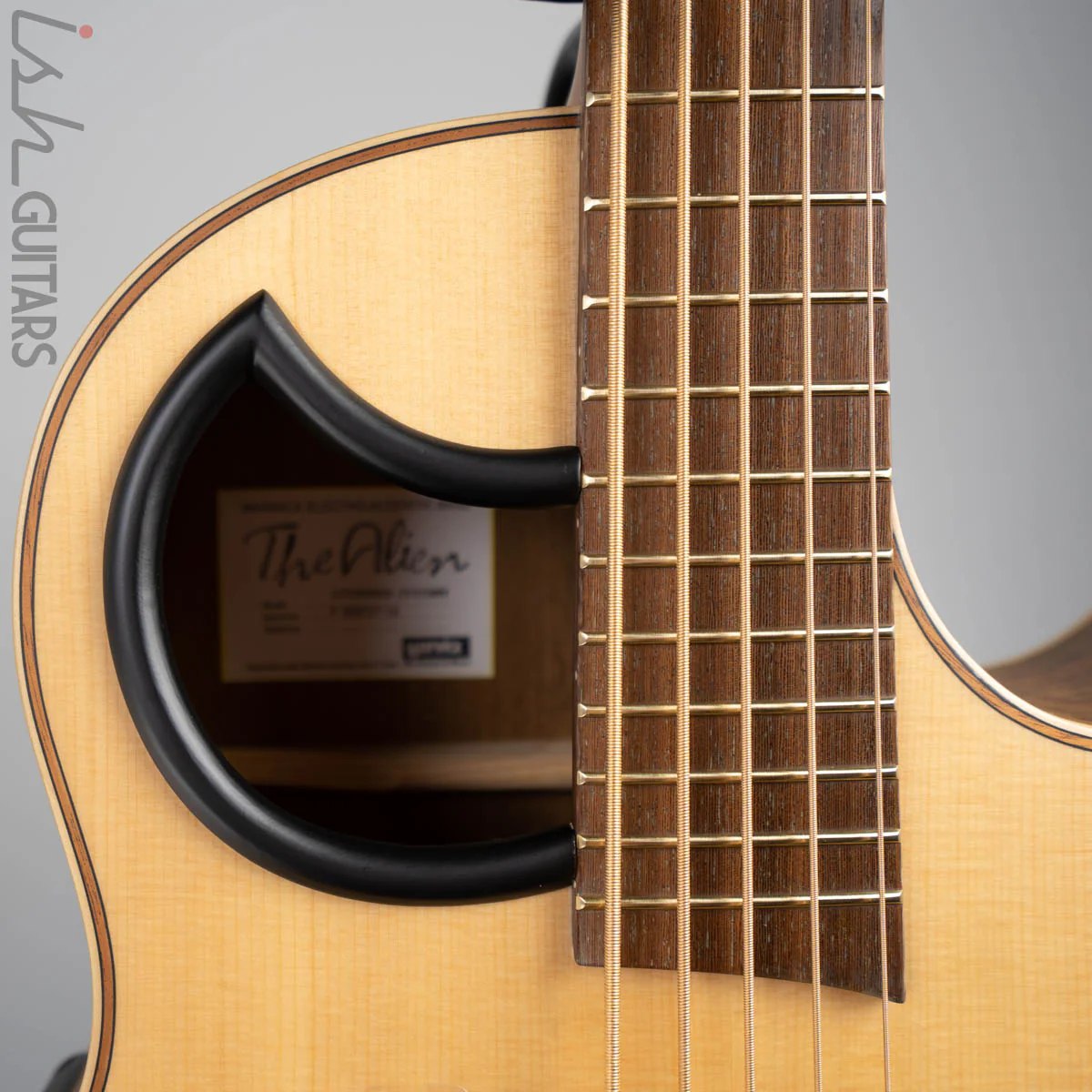 2020 Warwick Alien 5 String Acoustic Bass Guitar Natural Transparent Satin - Image 3