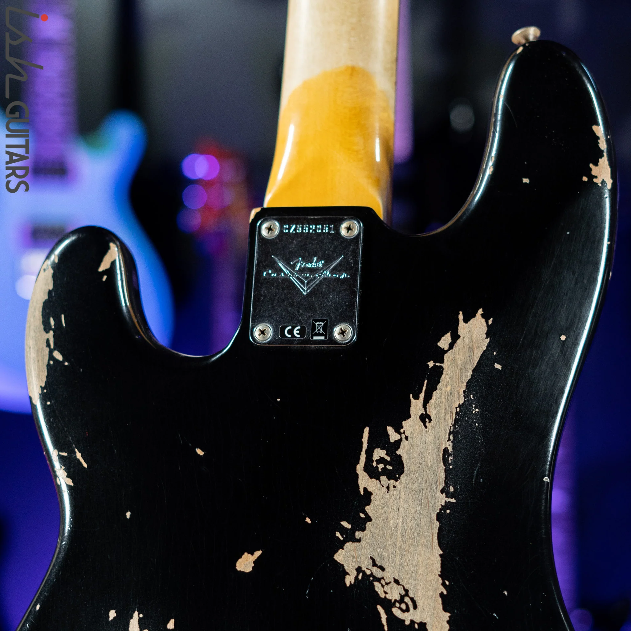 2021 Fender Custom Shop '60 Precision Bass Heavy Relic Black - Image 7