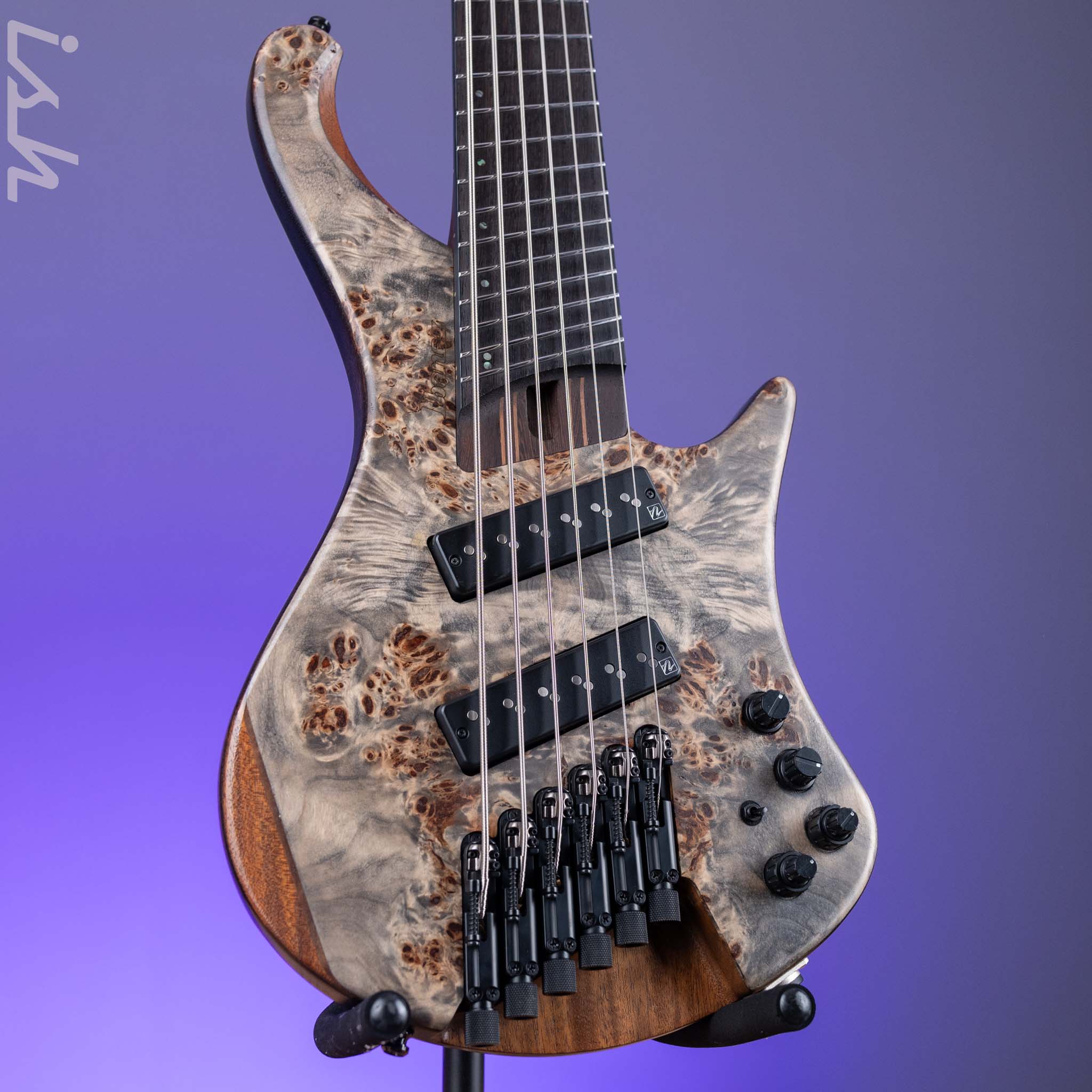 2021 Ibanez EHB1506MS 6-String Bass Black Ice Flat