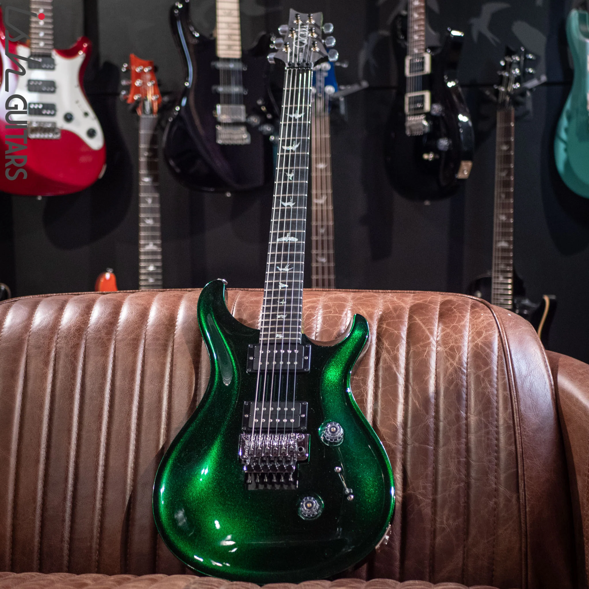 2021 PRS Custom 24 Floyd Rose Custom Color Emerald Green Metallic - Image 2