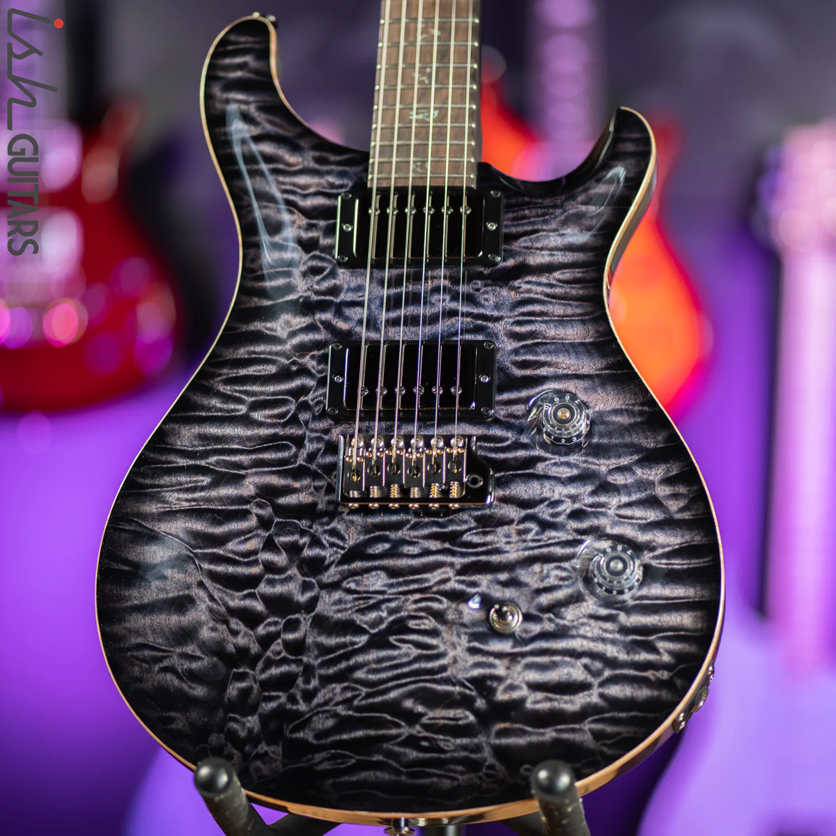 PRS Custom 24 Wood Library 1 Piece 10 Top Quilt Rosewood Neck Purple Mist
