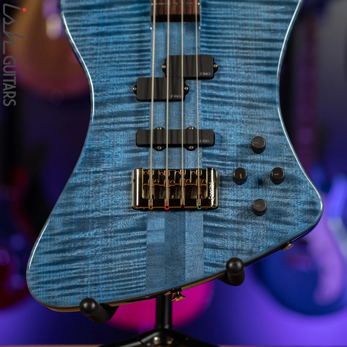 2021 Spector Euro 4X Black and Blue Gloss - Image 4