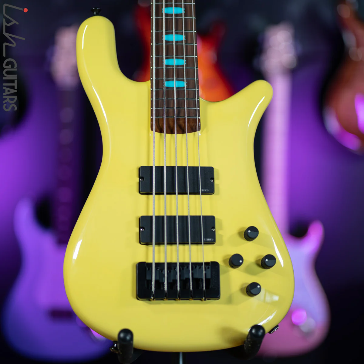 2021 USA Spector NS-5 String Yellow 18V HAZ Bass Guitar