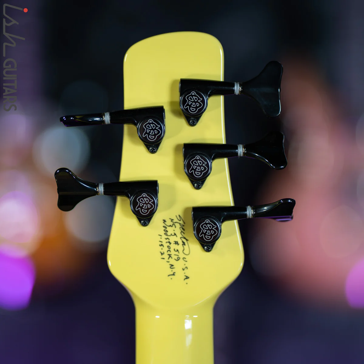 2021 USA Spector NS-5 String Yellow 18V HAZ Bass Guitar - Image 12