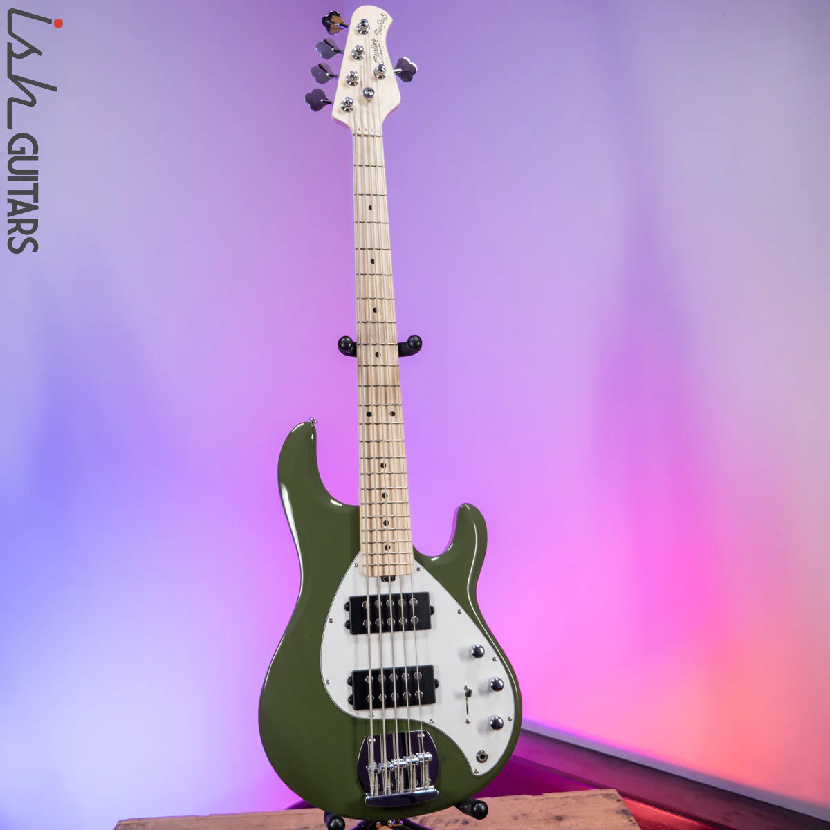 Sterling by Music Man StingRay 5 HH Sub Series Olive Green - Image 2