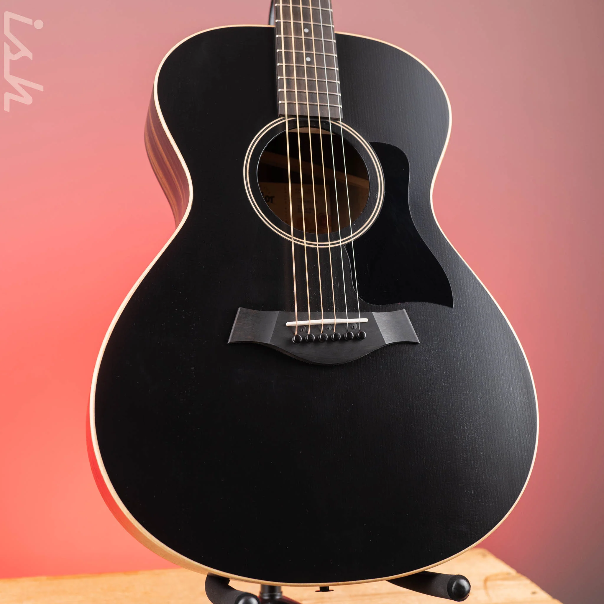 2021 Taylor AD12e Ebony Acoustic-Electric Guitar Blacktop