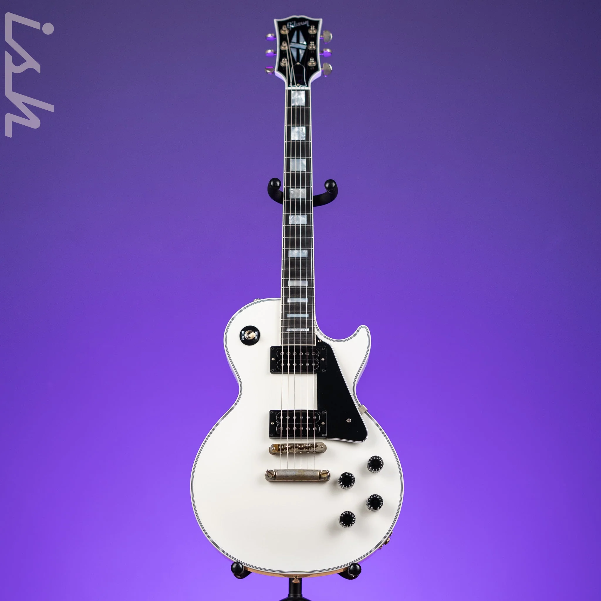 2022 Gibson Les Paul Custom w/ Ebony Fingerboard White Gloss - Image 2