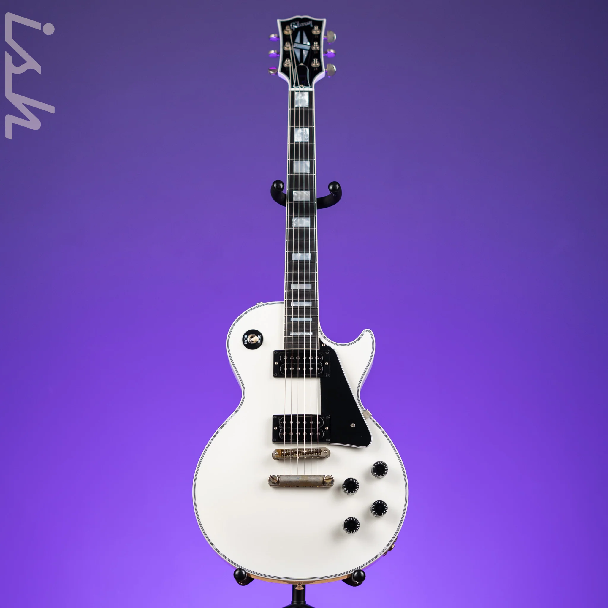 2022 Gibson Les Paul Custom w/ Ebony Fingerboard White Gloss - Image 2