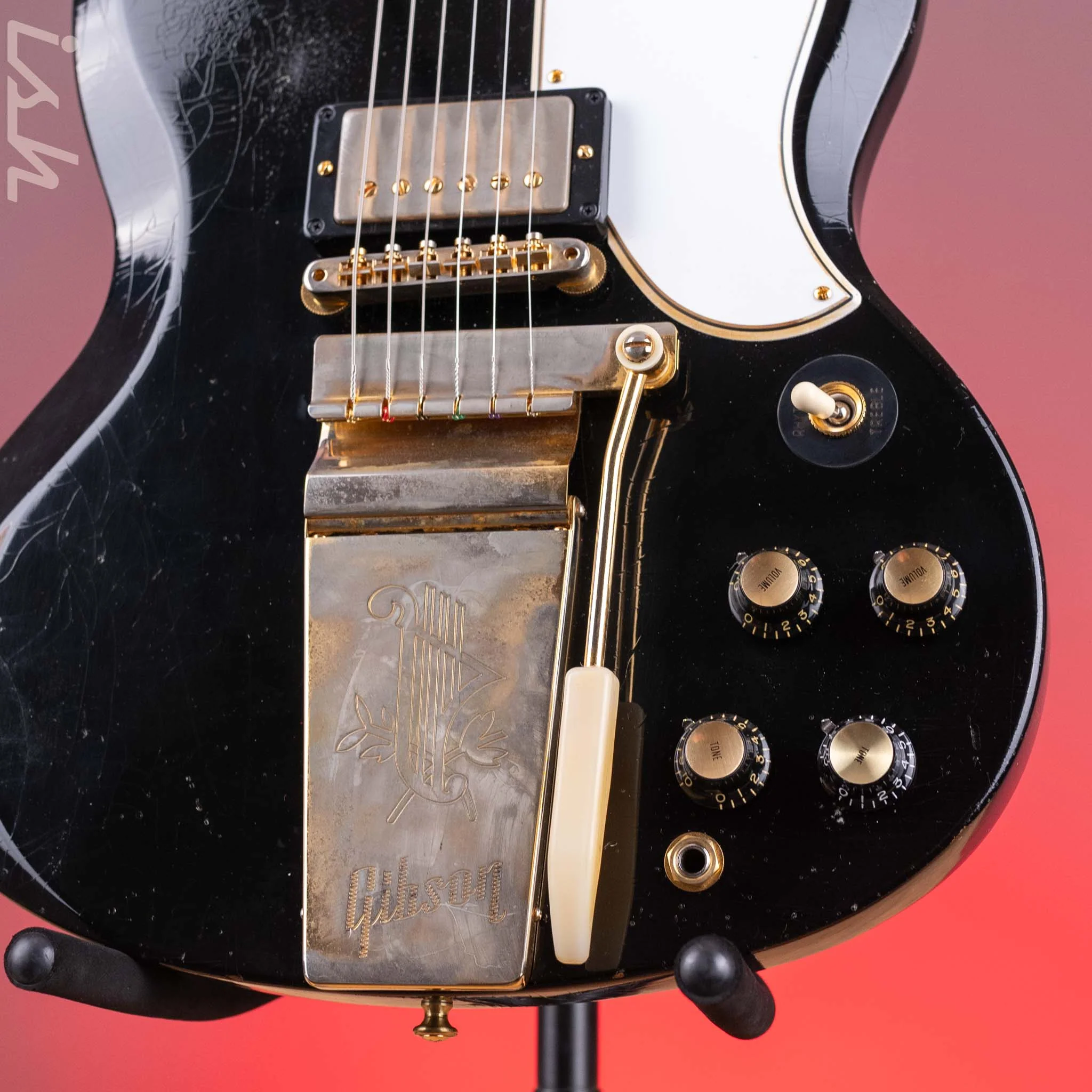 2022 Gibson SG Les Paul Murphy Lab Heavy Relic Black - Image 4