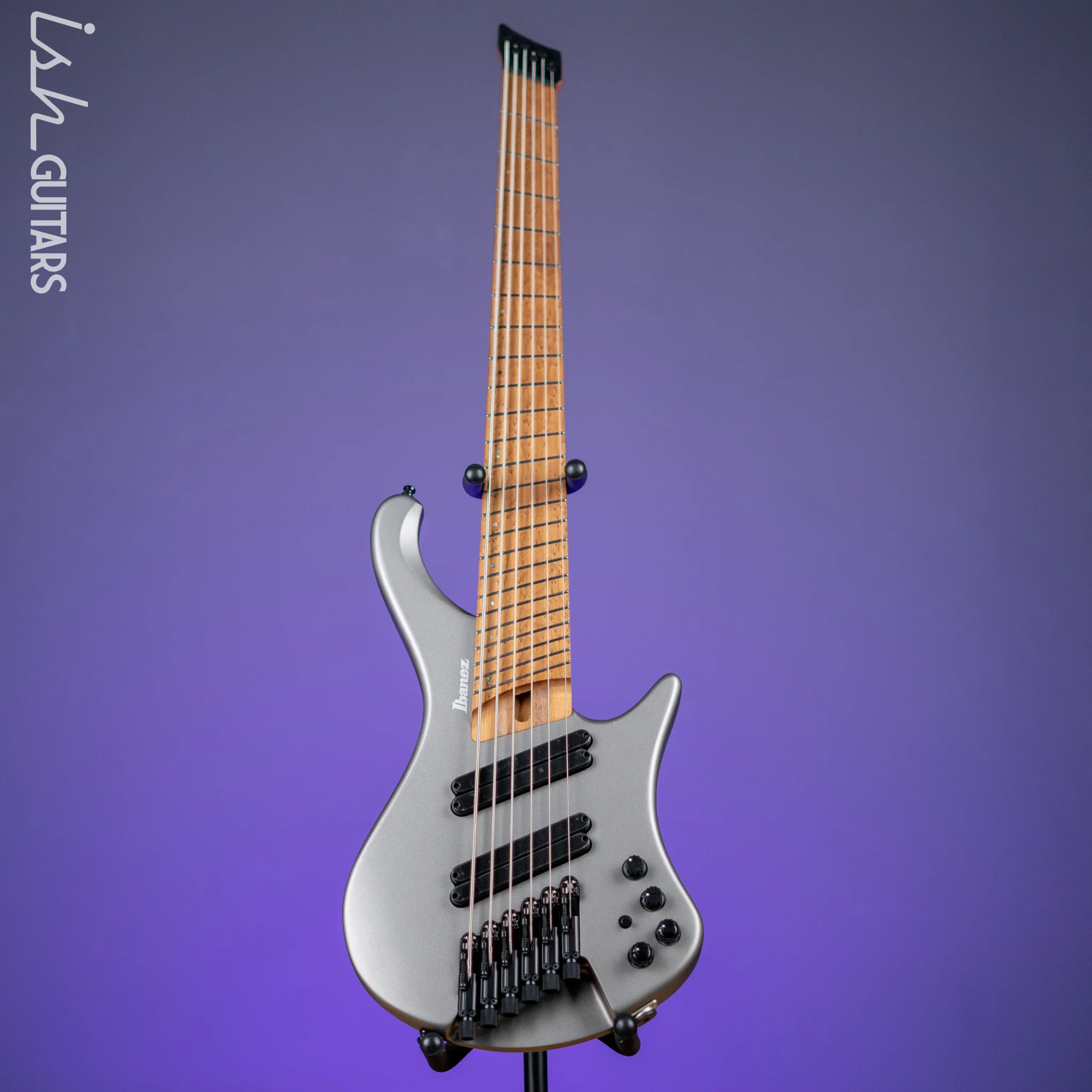 Ibanez EHB1006MS 6-String Headless Bass Metallic Grey Matte Demo - Image 2