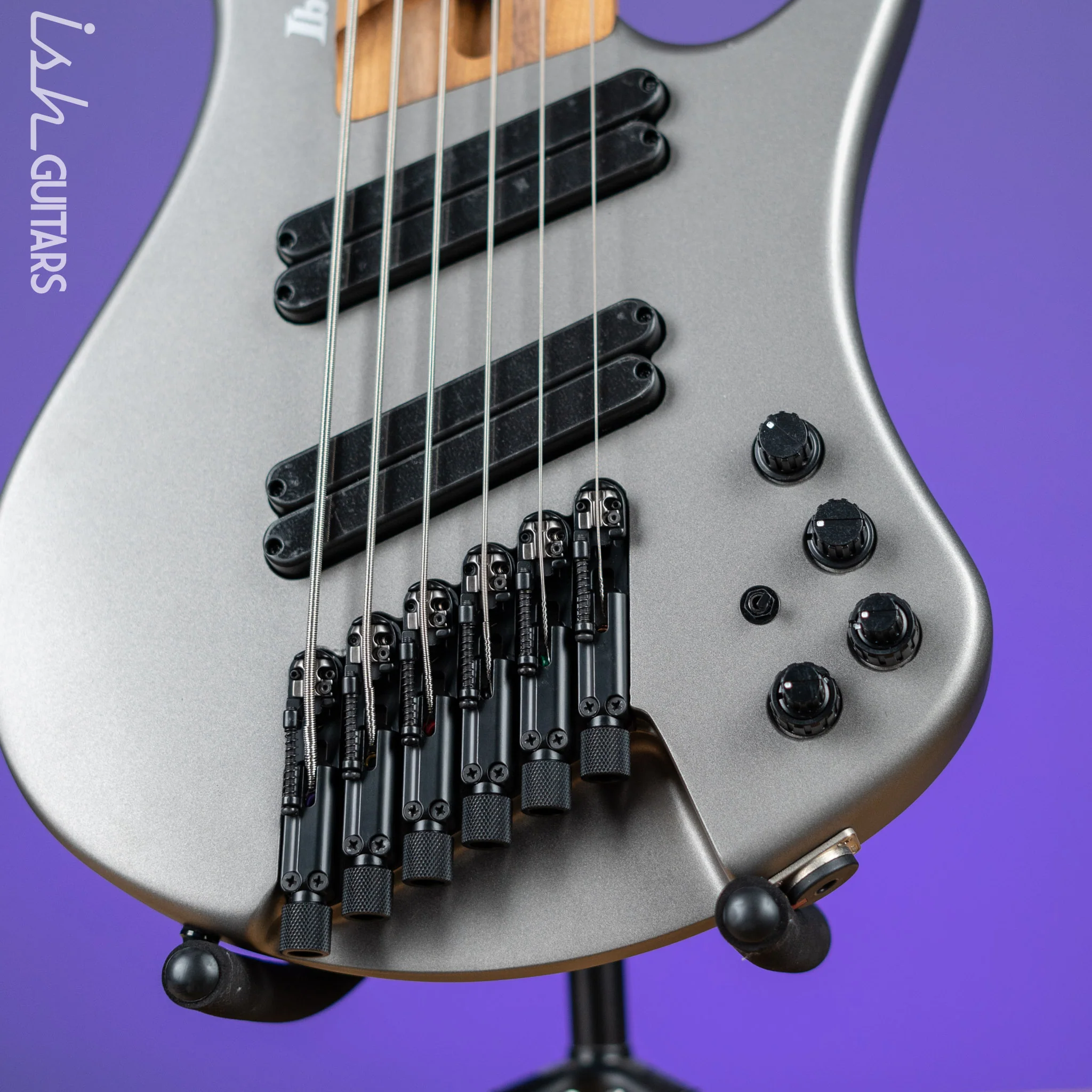 Ibanez EHB1006MS 6-String Headless Bass Metallic Grey Matte Demo - Image 4